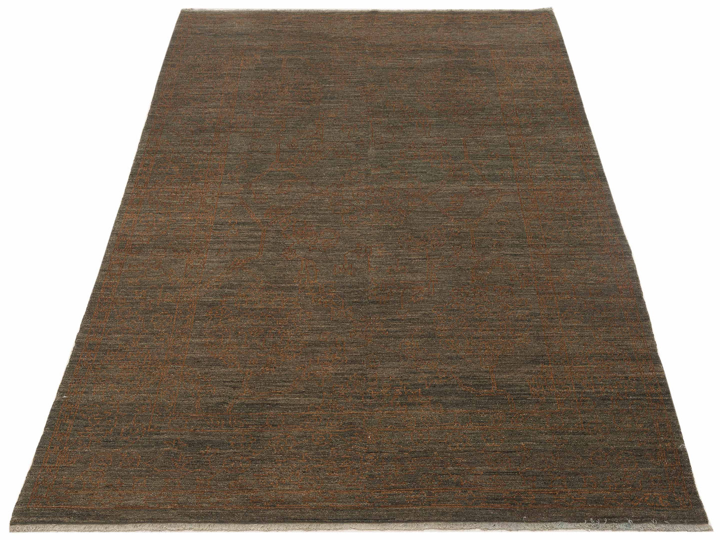 Ceyhan Ruby Teal Green Brown 6.1x8.9 Hand Knotted Rug