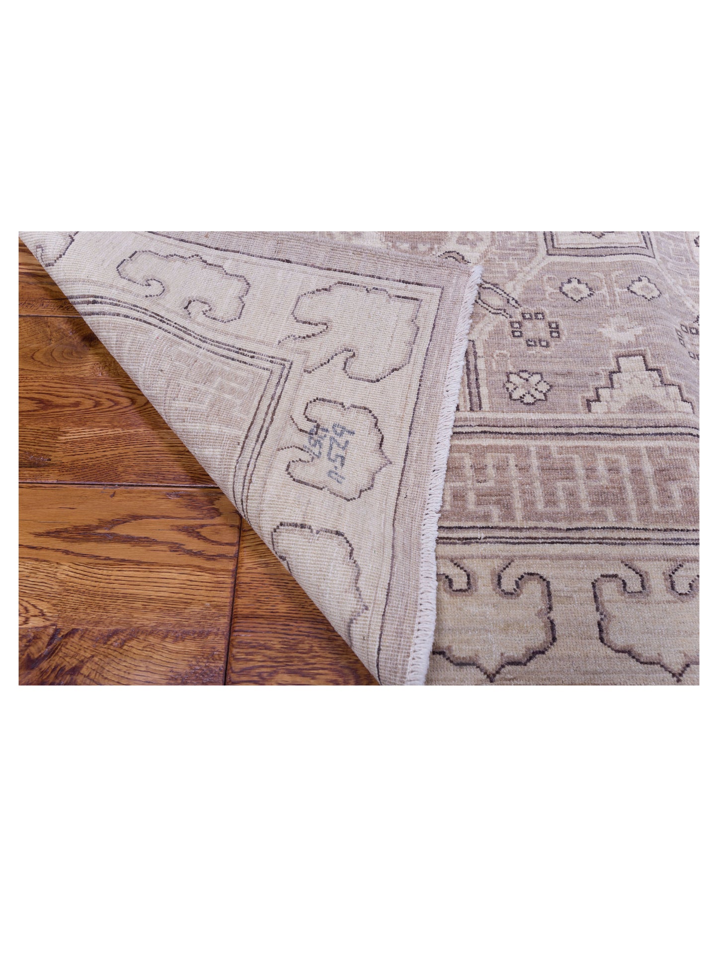 Laila 129783 Brown Ivory 8.3x10.1 Hand Knotted Rug