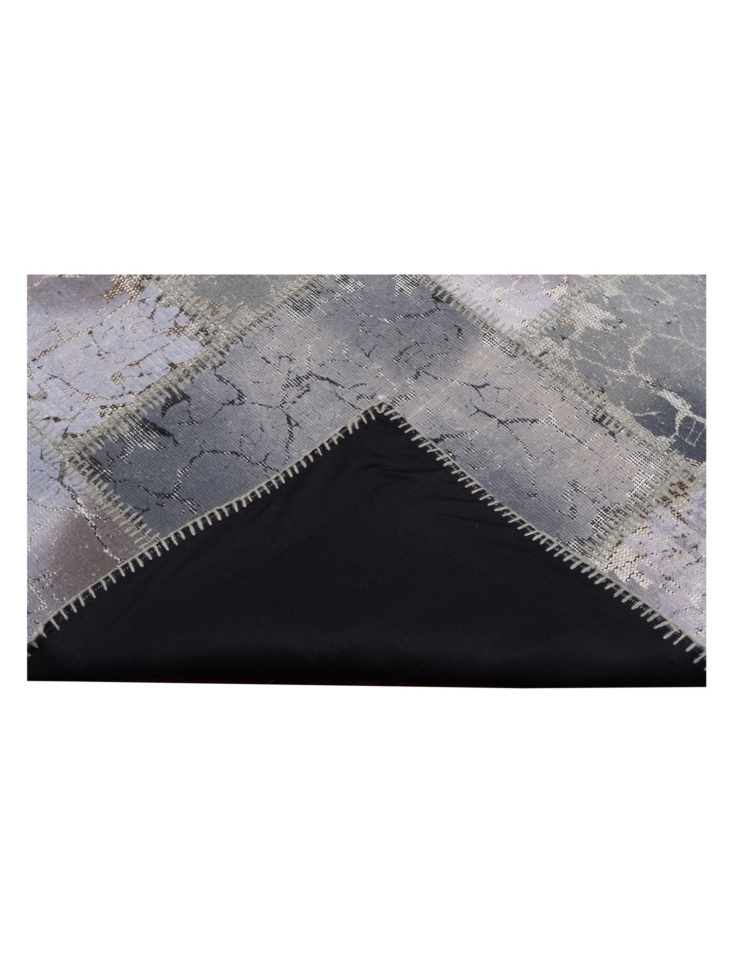 Turkish Vestige Patchwork 129786 Gray 9.10x13.2 Hand Knotted Rug
