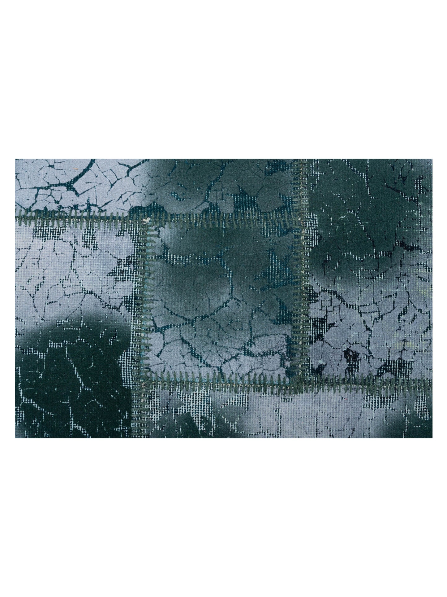 Turkish Vestige Patchwork 129787 Green 9.10x13.2 Hand Knotted Rug