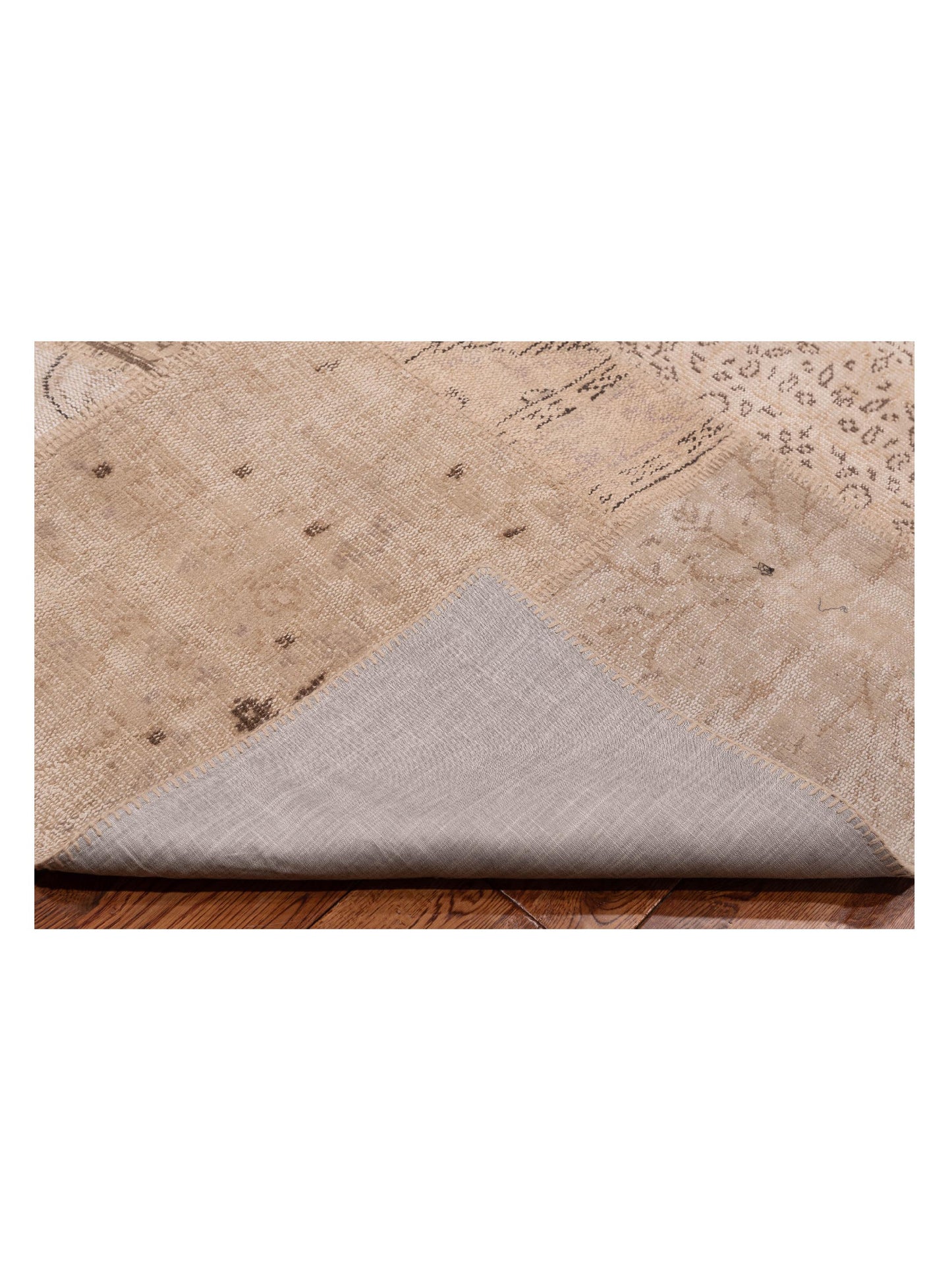 Turkish Vestige Patchwork 129793 Natural 9x12 Hand Knotted Rug