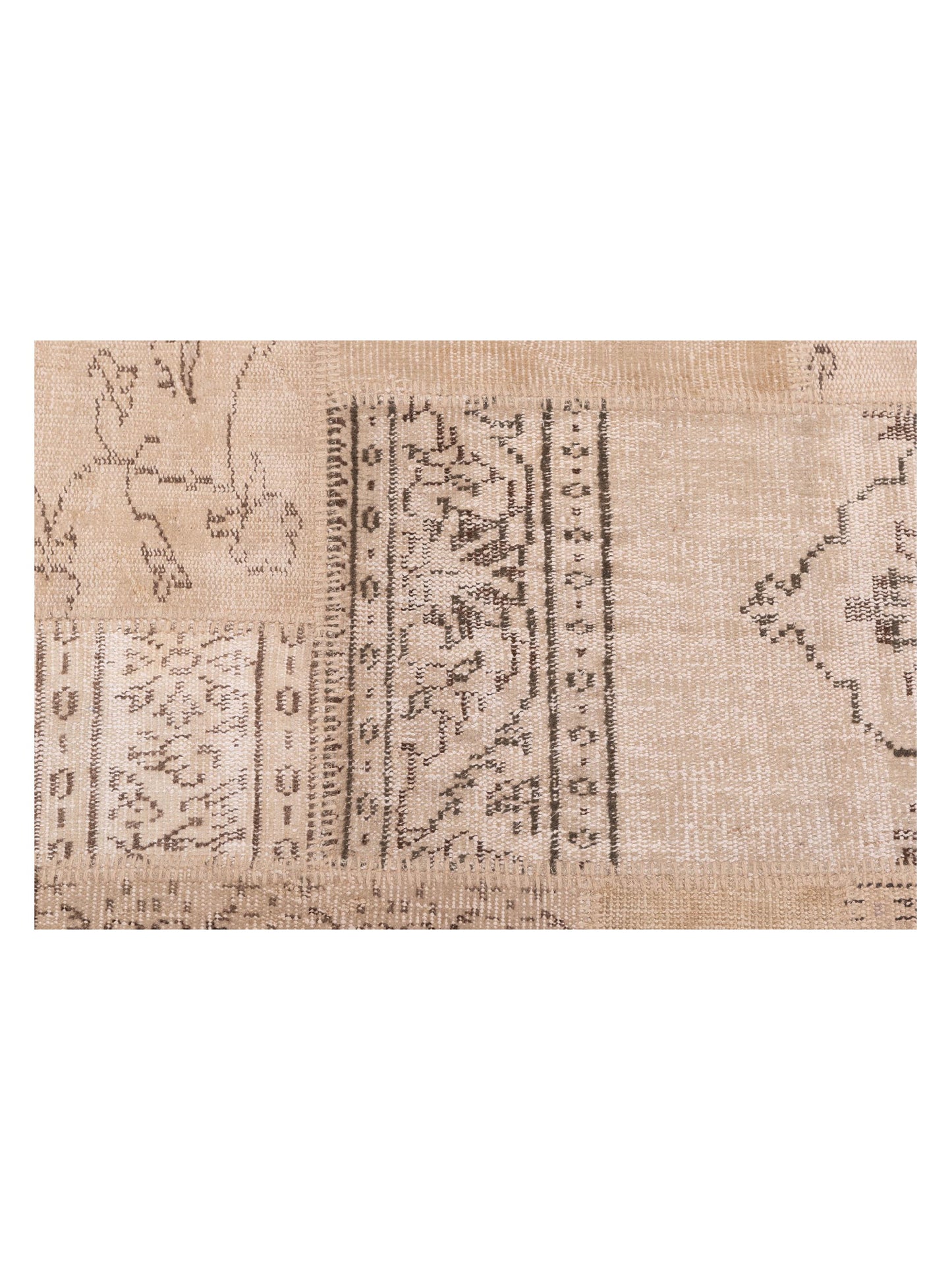 Turkish Vestige Patchwork 129793 Natural 9x12 Hand Knotted Rug