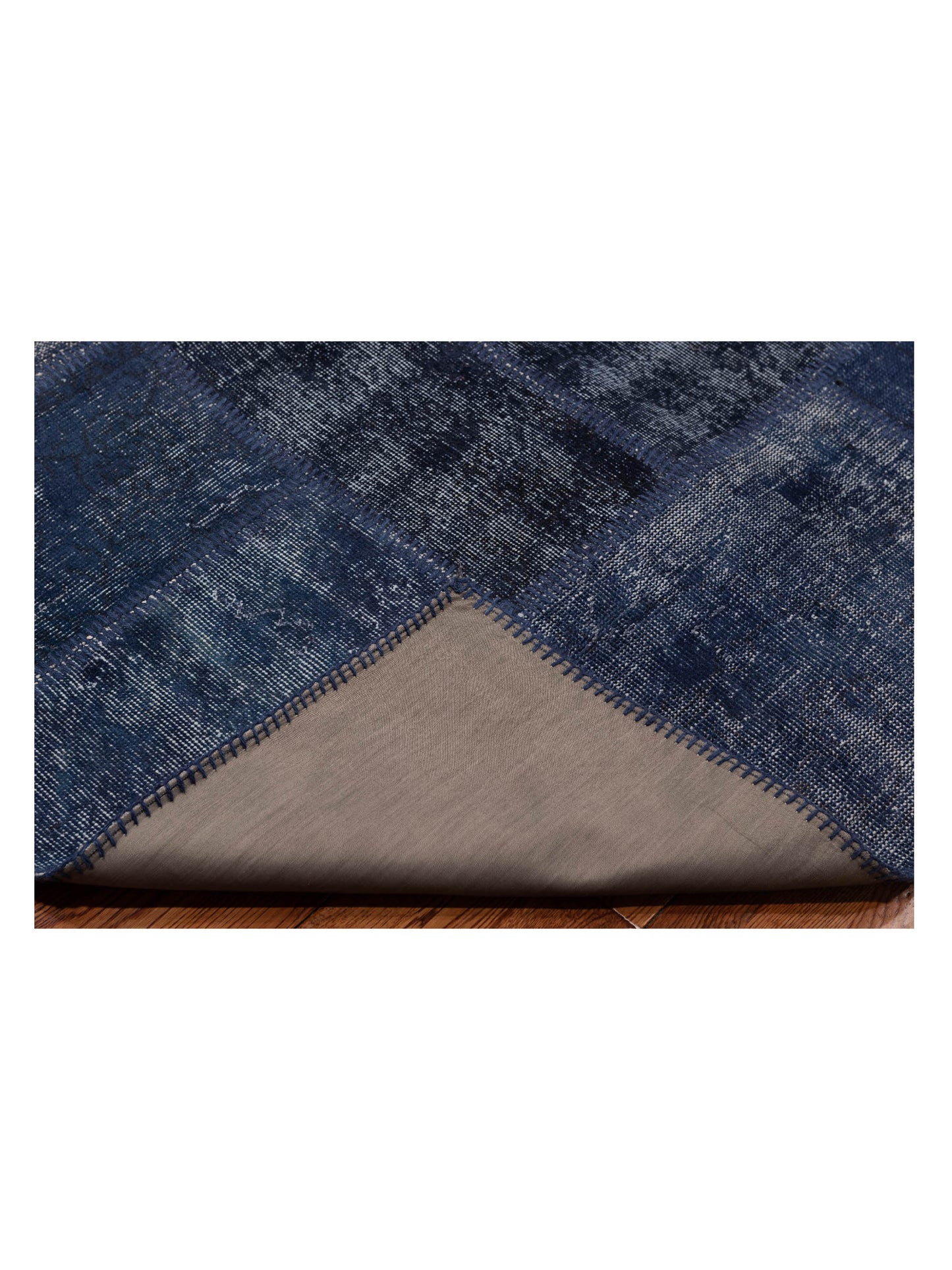 Turkish Vestige Patchwork 129796 Navy 9x12 Hand Knotted Rug