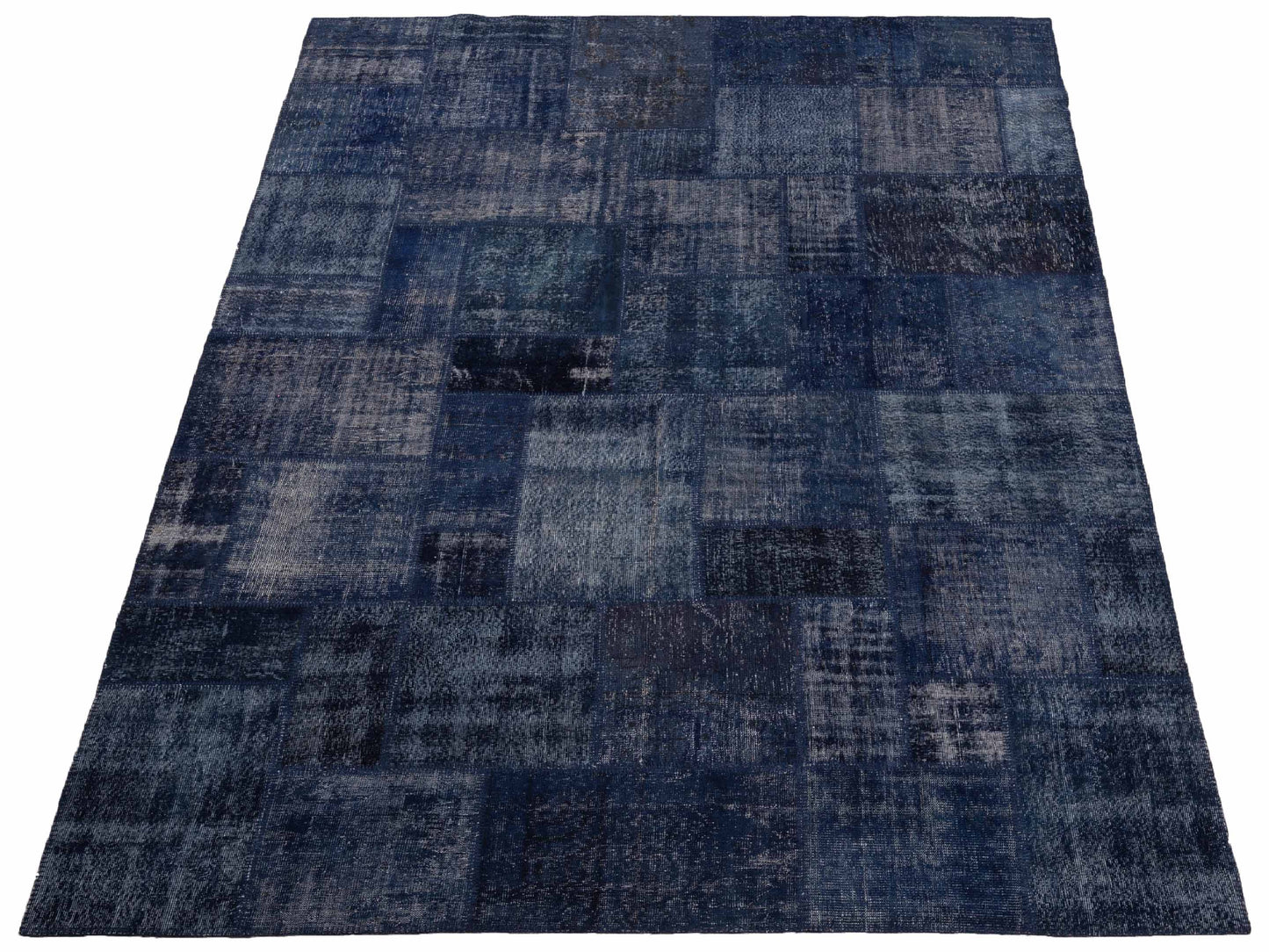 Turkish Vestige Patchwork 129796 Navy 9x12 Hand Knotted Rug