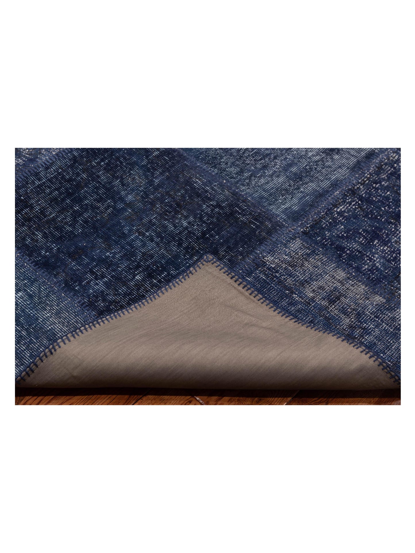 Turkish Vestige Patchwork 129799 Navy 9x12 Hand Knotted Rug
