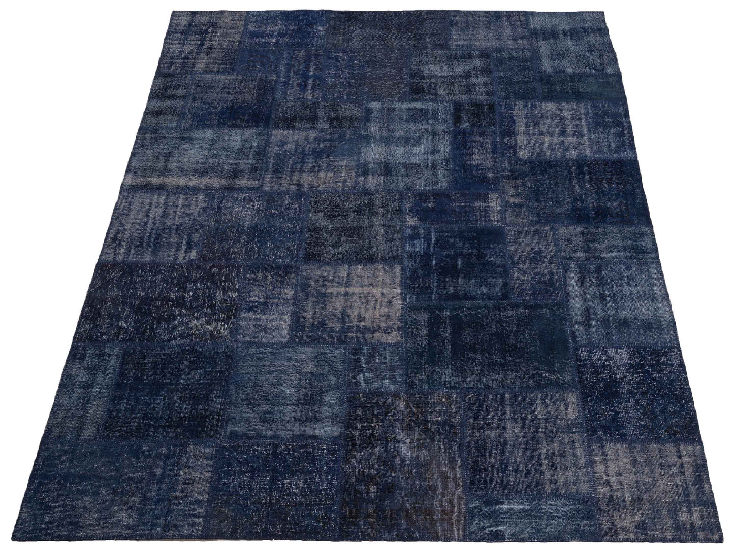 Turkish Vestige Patchwork 129799 Navy 9x12 Hand Knotted Rug