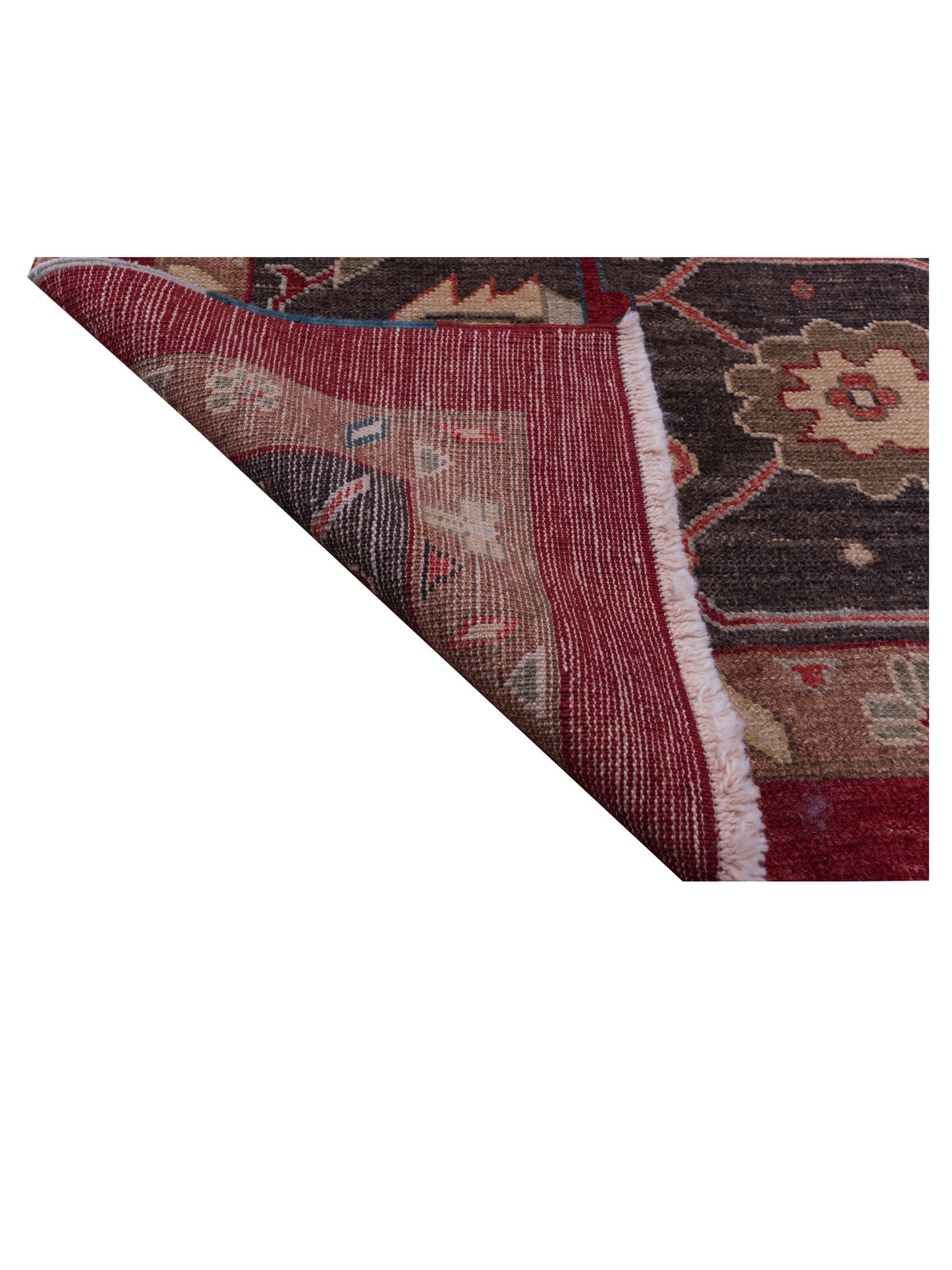 Angora Oushak 129835 Red Dark Brown 13x16.10 Hand Knotted Rug