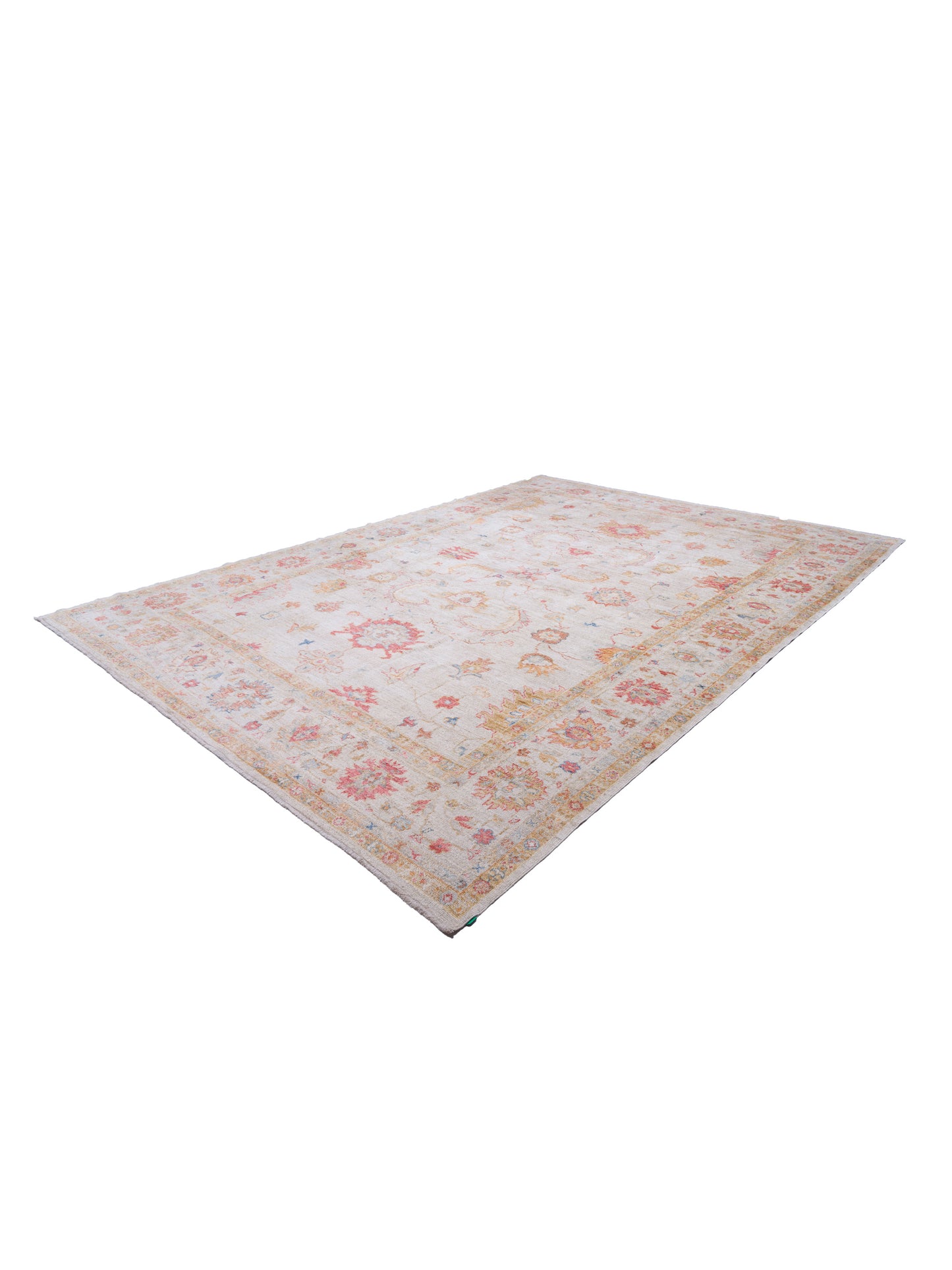 Angora Oushak 129838 Ivory Silver 11.9x16.9 Hand Knotted Rug