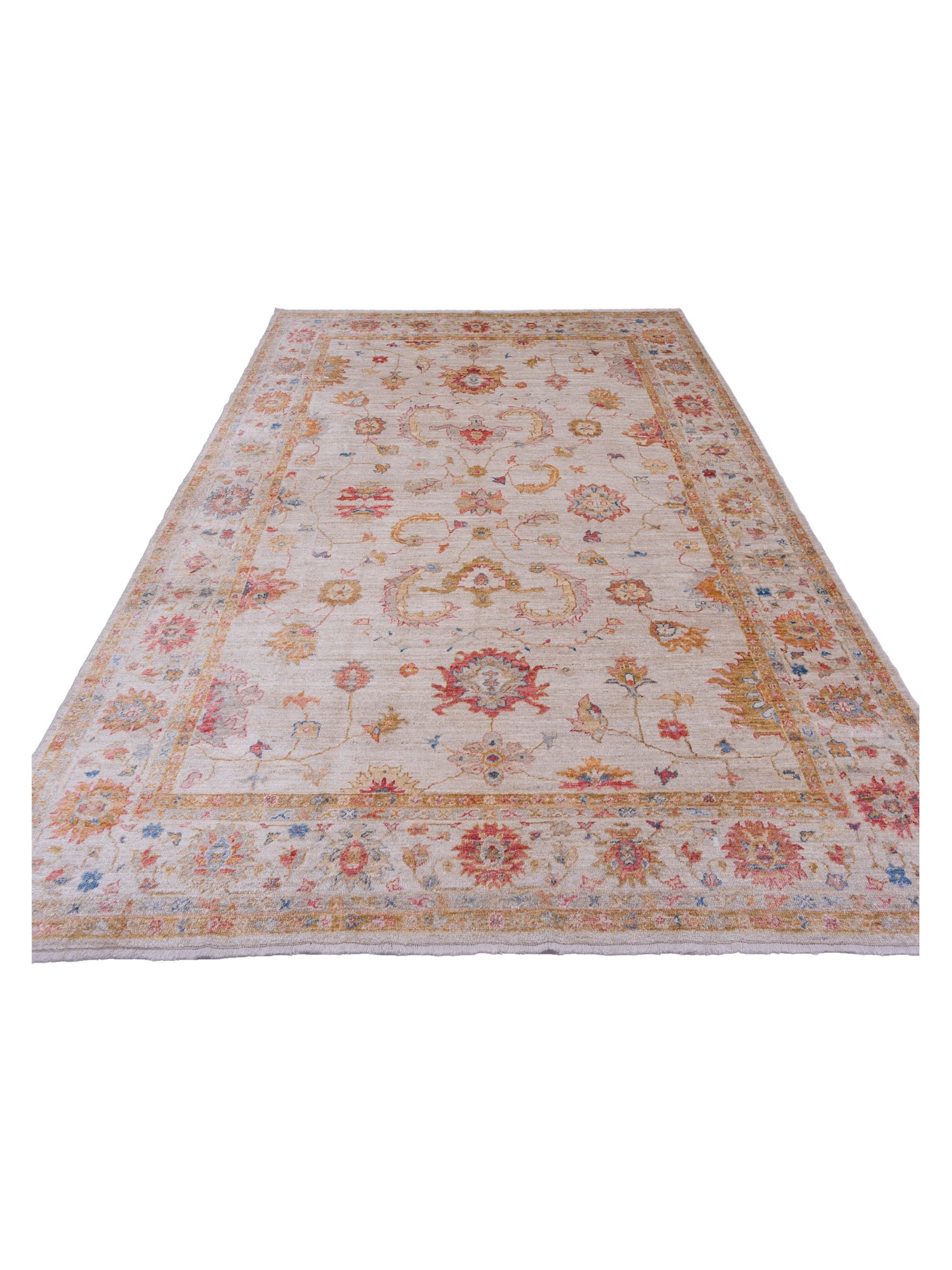 Angora Oushak 129851 Ivory Ivory 10.1x13.8 Hand Knotted Rug