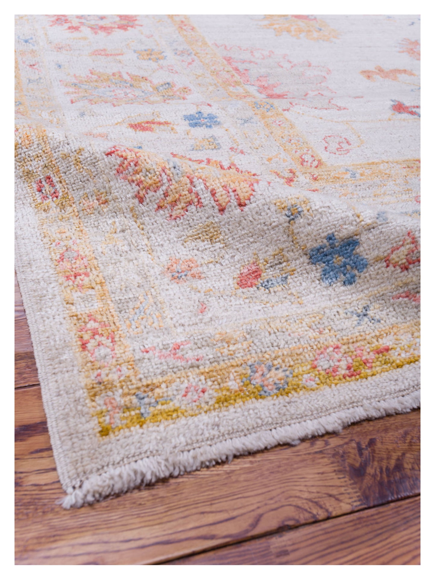 Angora Oushak 129851 Ivory Ivory 10.1x13.8 Hand Knotted Rug