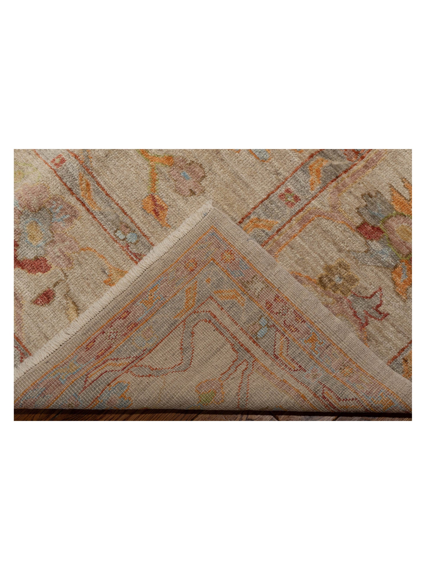 Angora Oushak 129864 Ivory Ivory 11.6x15.1 Hand Knotted Rug