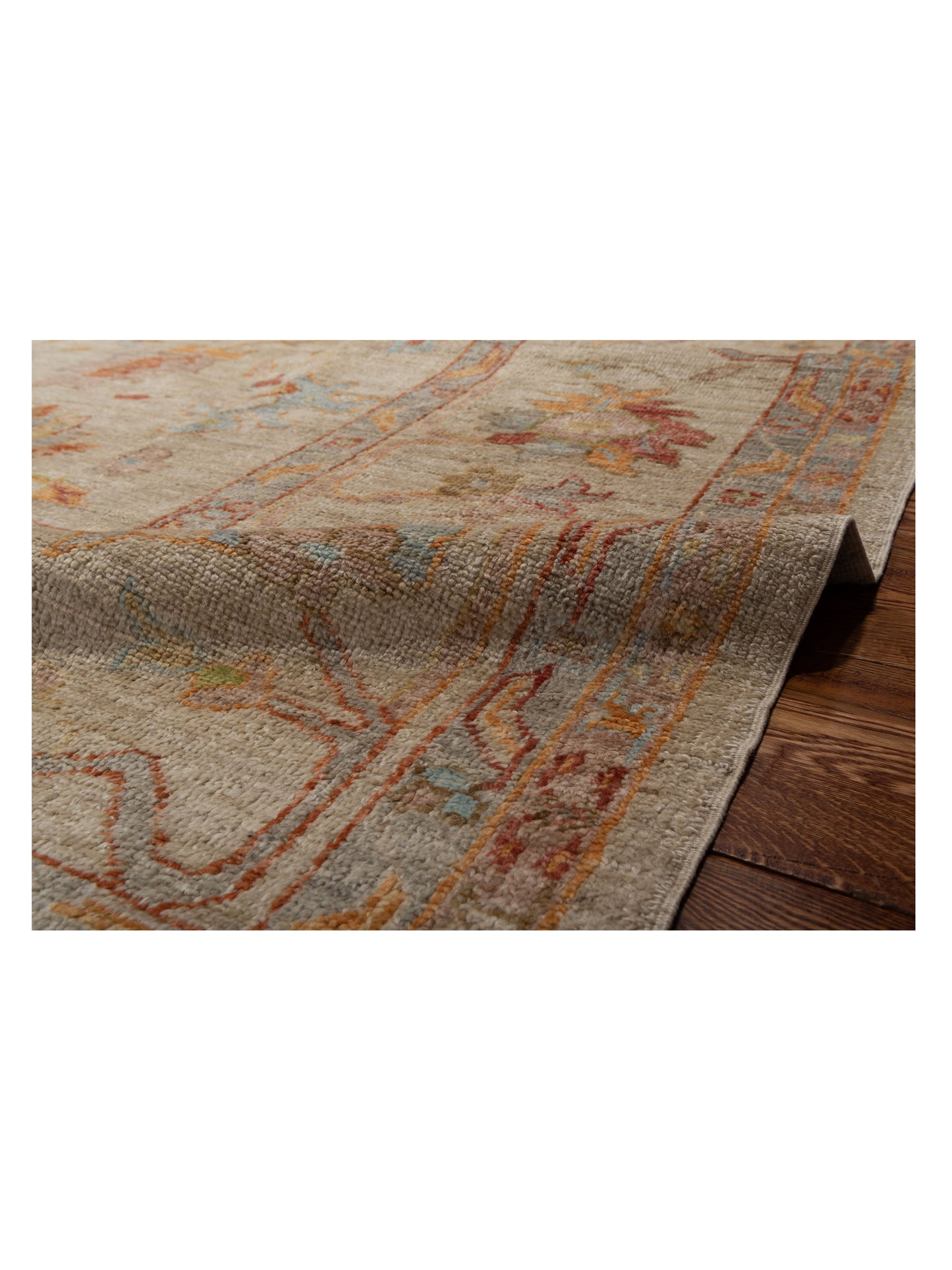 Angora Oushak 129864 Ivory Ivory 11.6x15.1 Hand Knotted Rug