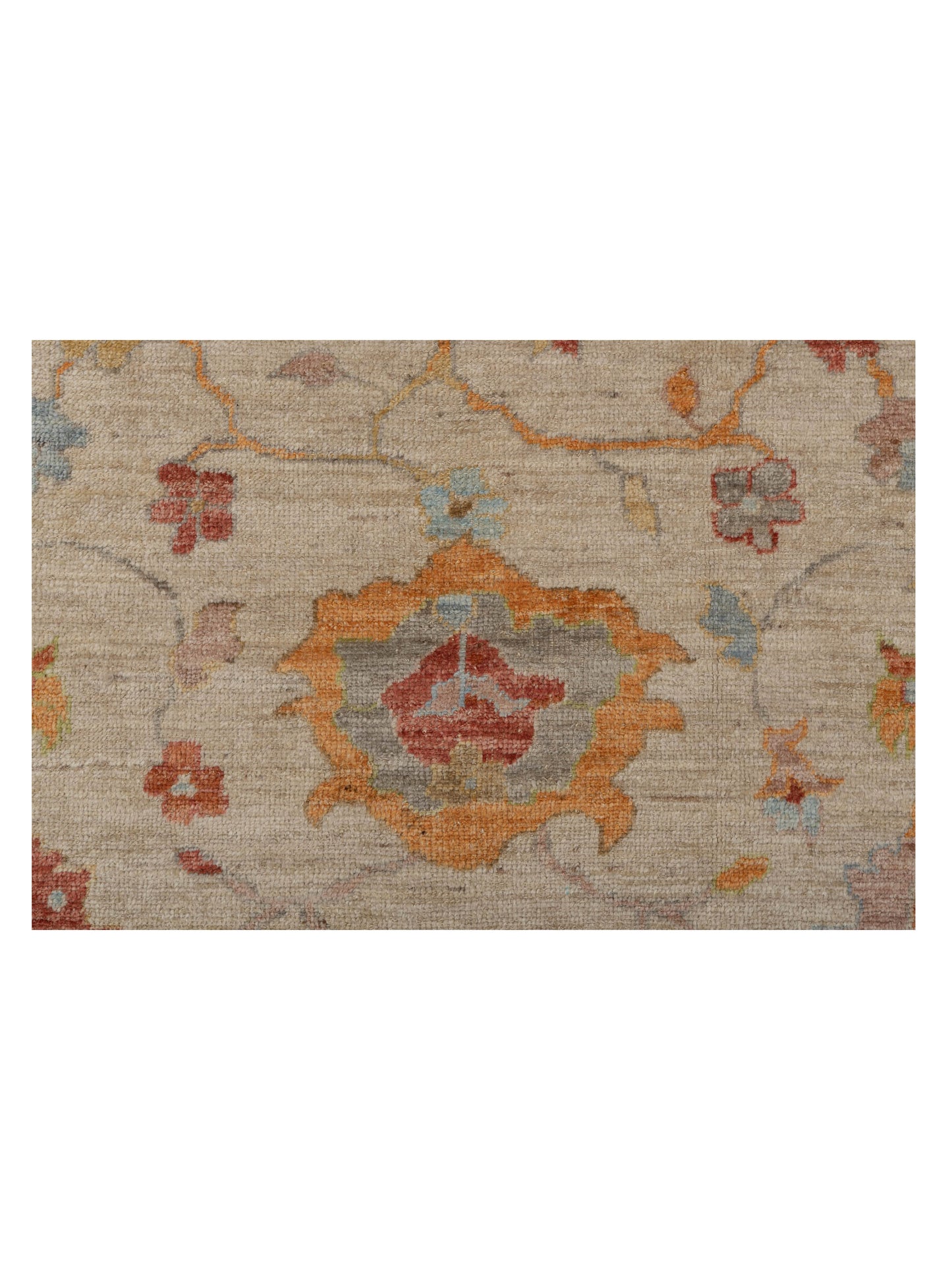 Angora Oushak 129864 Ivory Ivory 11.6x15.1 Hand Knotted Rug
