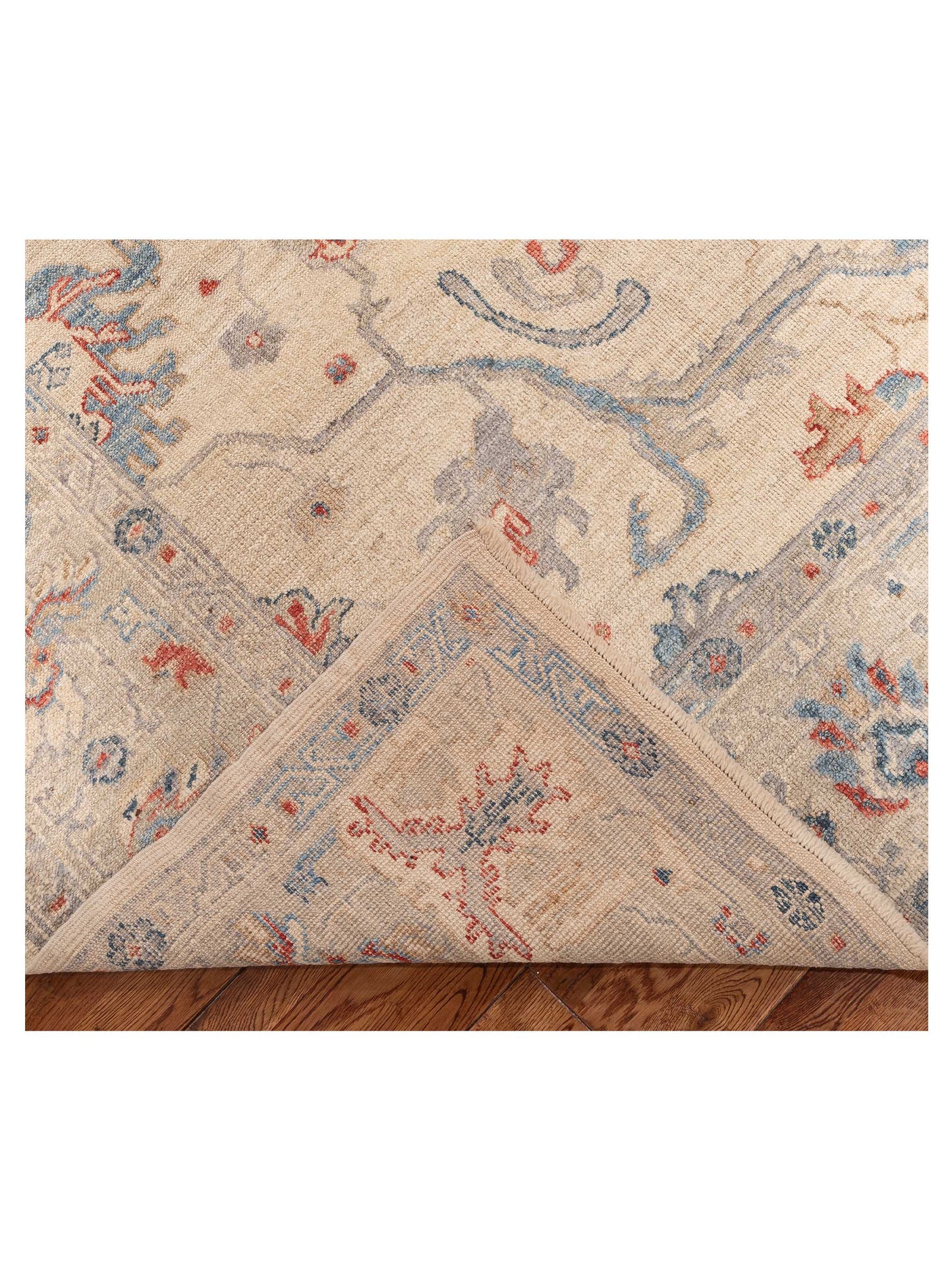 Angora Oushak 129865 Ivory Silver 8.9x11.3 Hand Knotted Rug