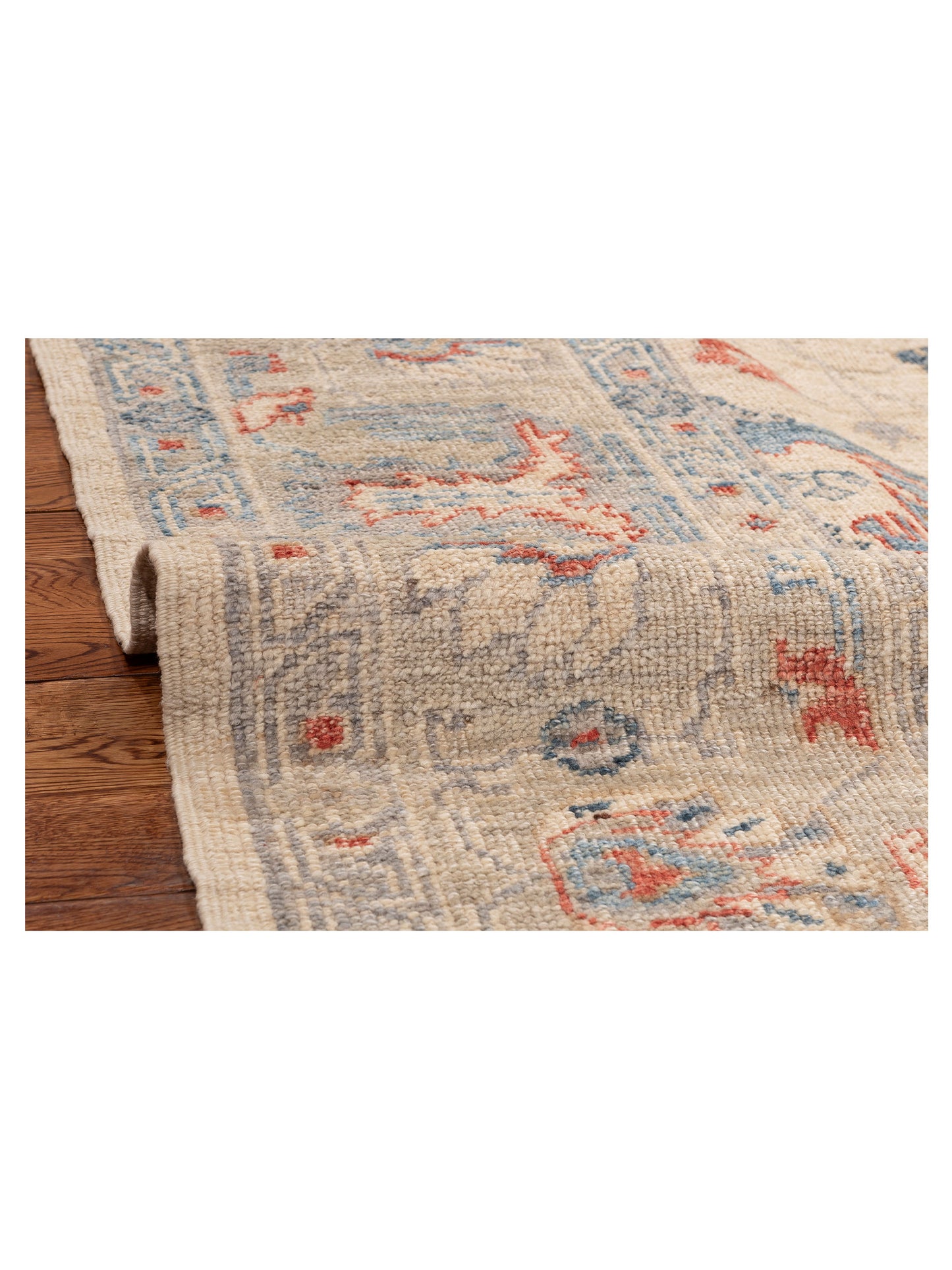 Angora Oushak 129865 Ivory Silver 8.9x11.3 Hand Knotted Rug