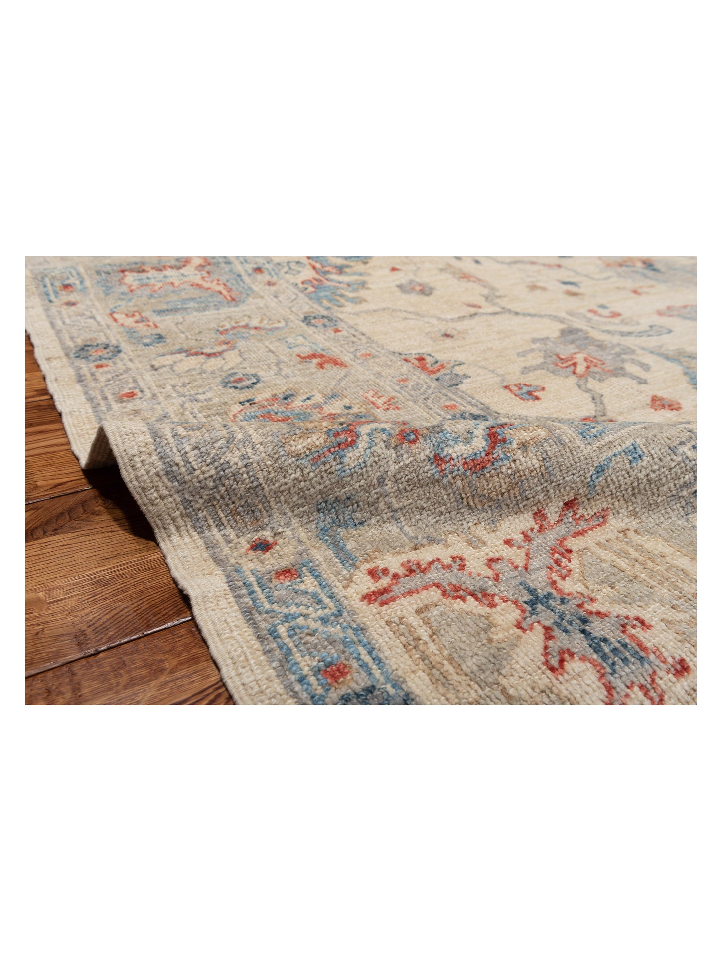 Angora Oushak 129865 Ivory Silver 8.9x11.3 Hand Knotted Rug