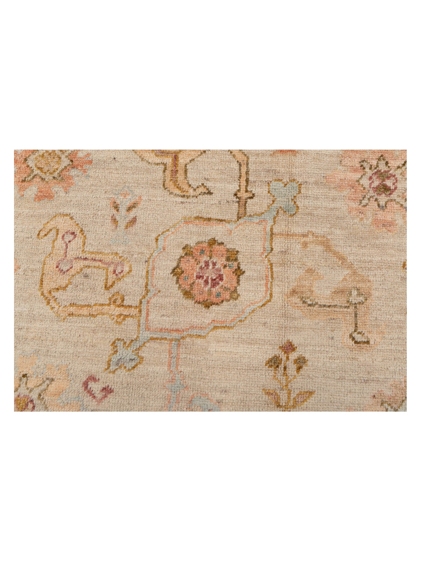 Angora Oushak 129883 Ivory Pink 6.3x13.9 Hand Knotted Rug