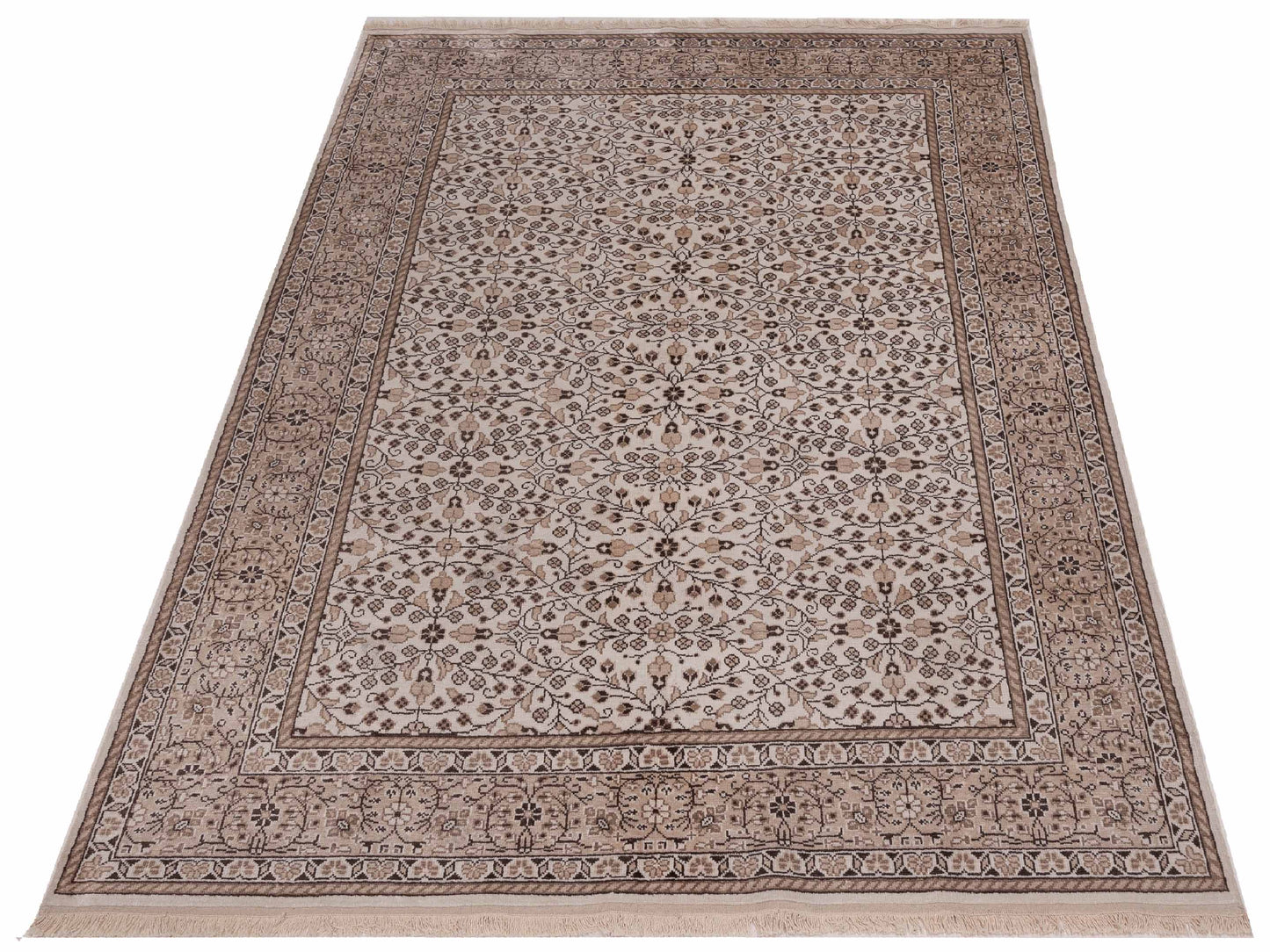 Kayseri 129900 Ivory Beige 6.7x9.6 Hand Knotted Rug