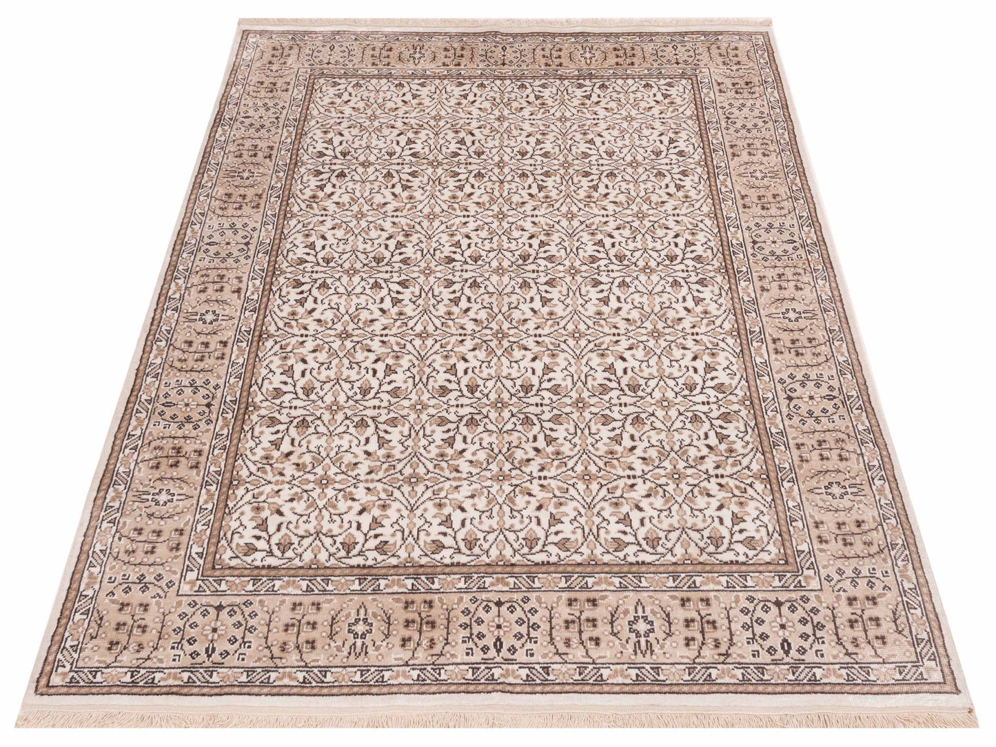 Kayseri 129906 Ivory Beige 5.7x7.9 Hand Knotted Rug
