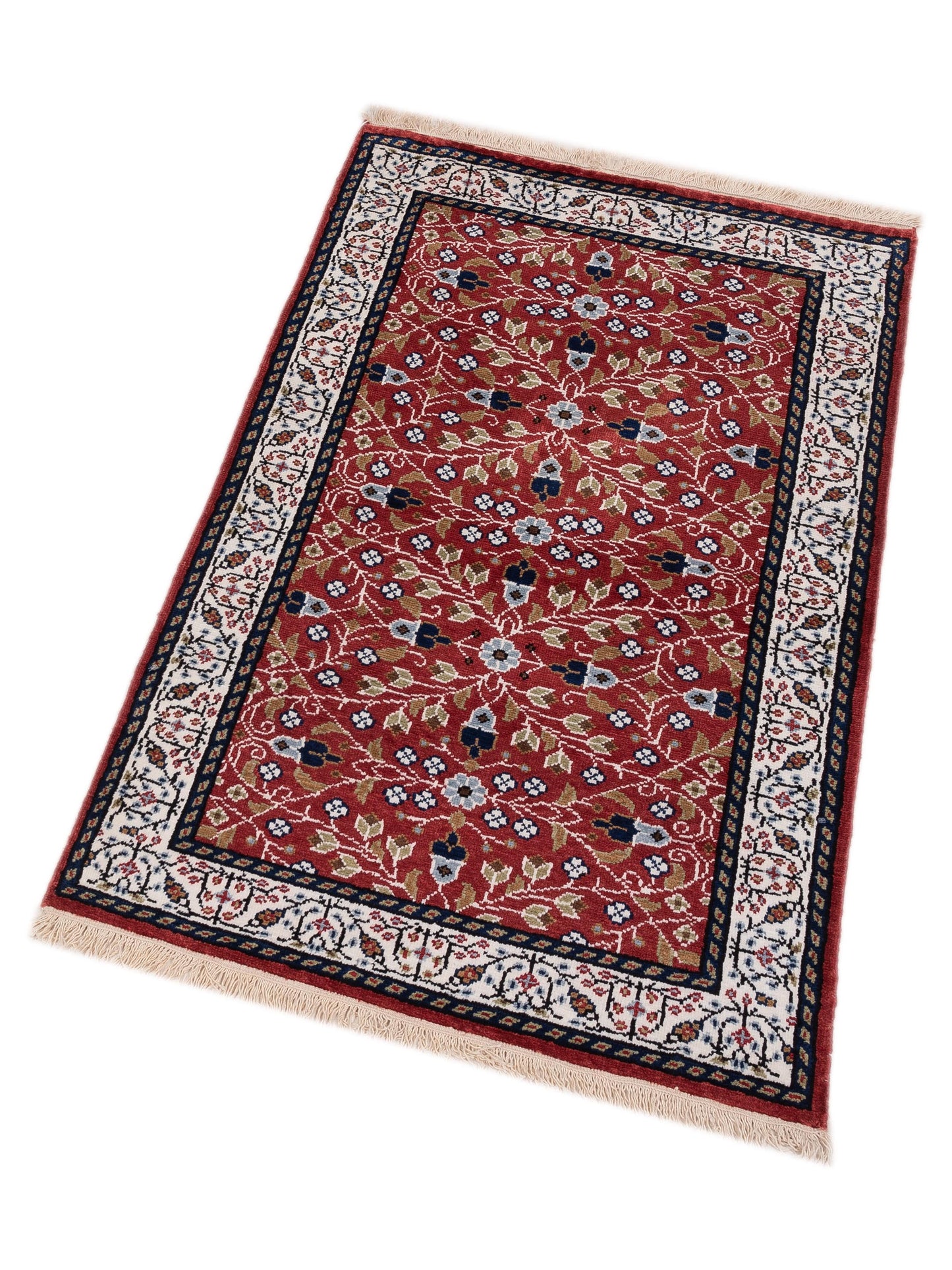 Kayseri 129955 Red Ivory 3x4.11 Hand Knotted Rug