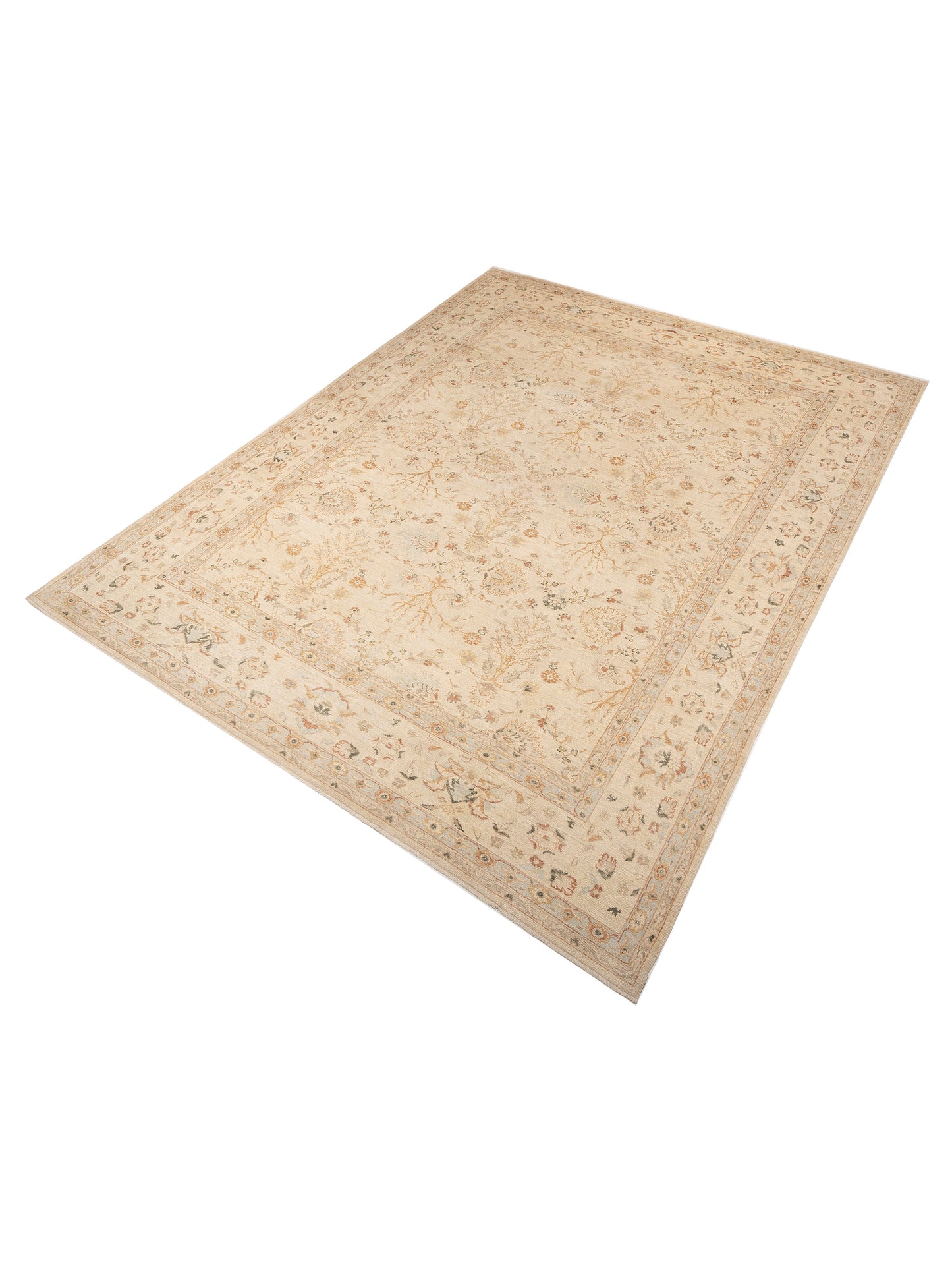 Angora Oushak 130131 Ivory Ivory 13.4x17.3 Hand Knotted Rug