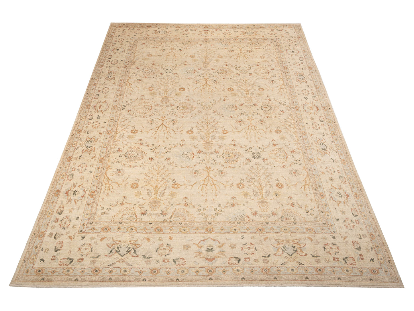 Angora Oushak 130131 Ivory Ivory 13.4x17.3 Hand Knotted Rug