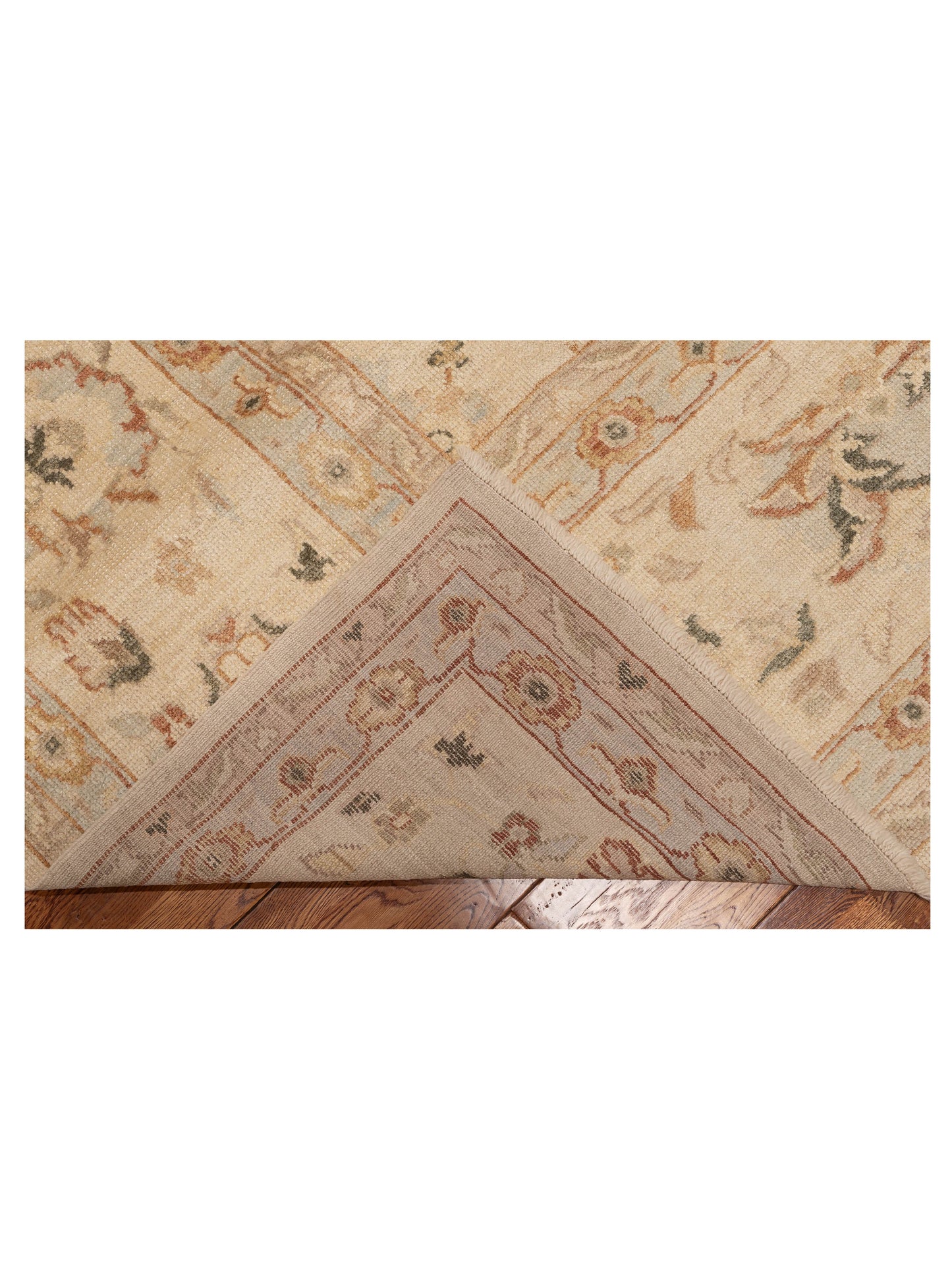Angora Oushak 130131 Ivory Ivory 13.4x17.3 Hand Knotted Rug