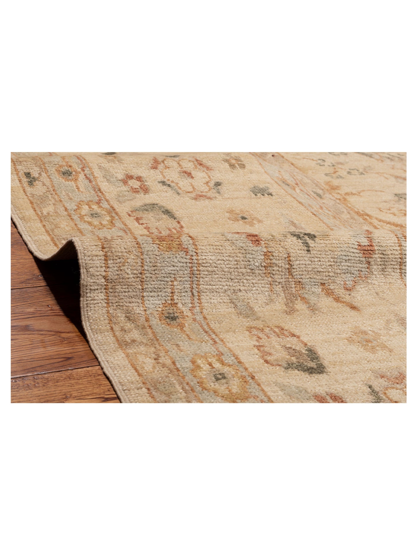 Angora Oushak 130131 Ivory Ivory 13.4x17.3 Hand Knotted Rug