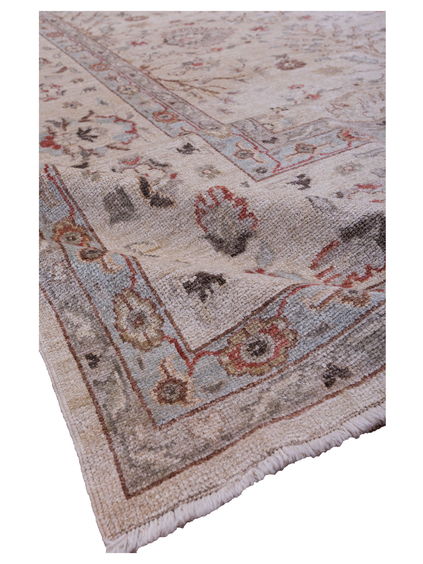 Angora Oushak 130131 Ivory Ivory 13.4x17.3 Hand Knotted Rug