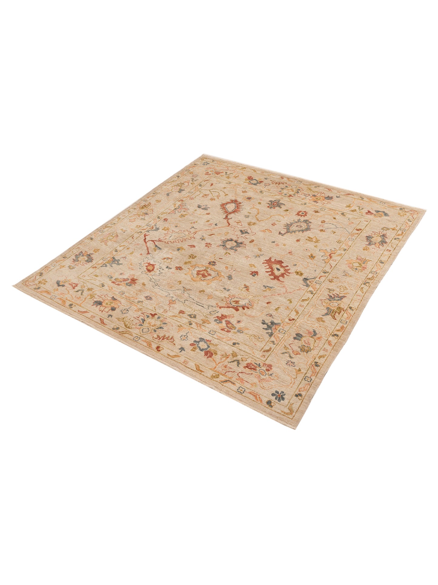 Angora Oushak 130152 Beige Ivory 8.2x9.1 Hand Knotted Rug