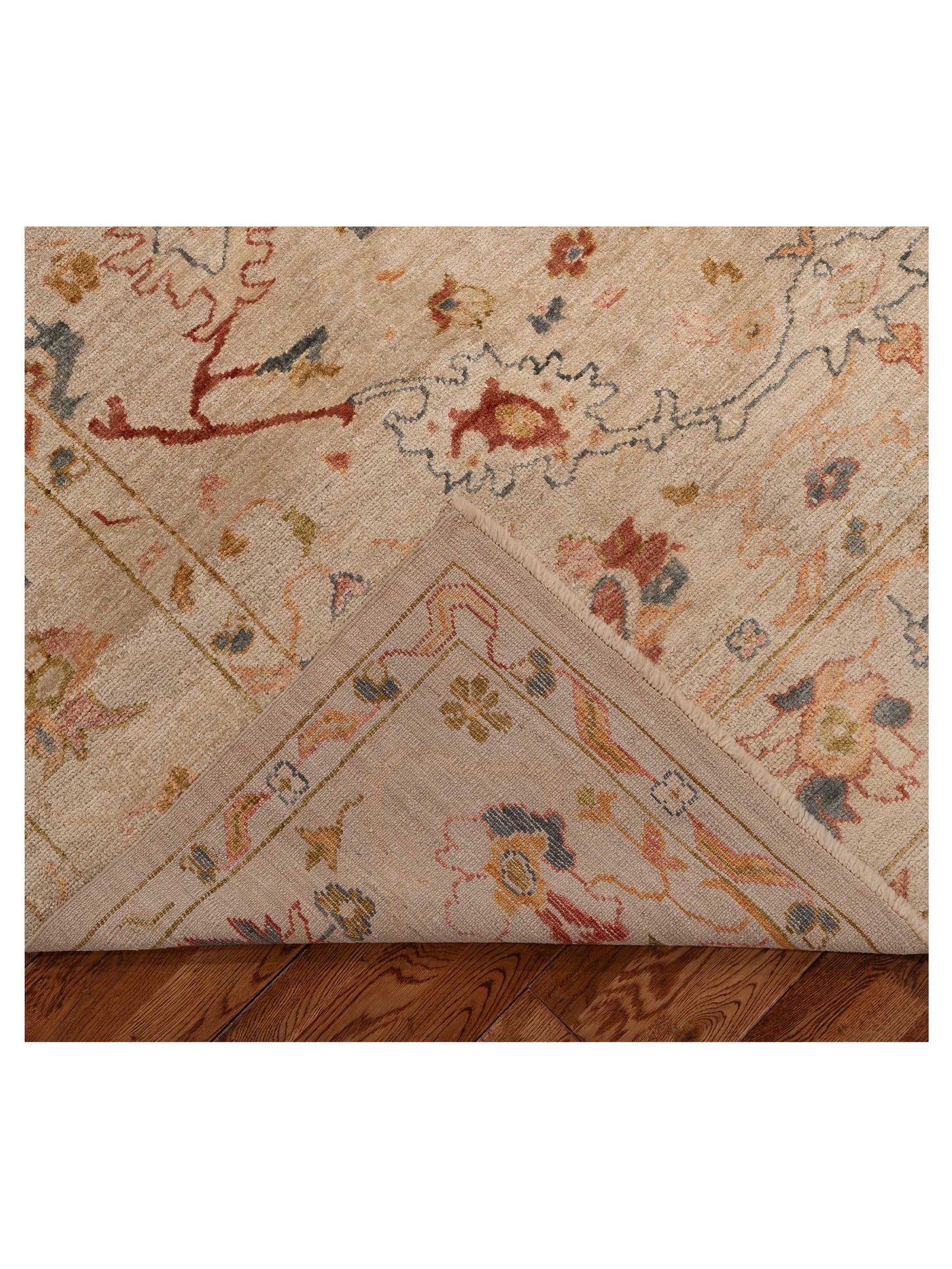 Angora Oushak 130152 Beige Ivory 8.2x9.1 Hand Knotted Rug