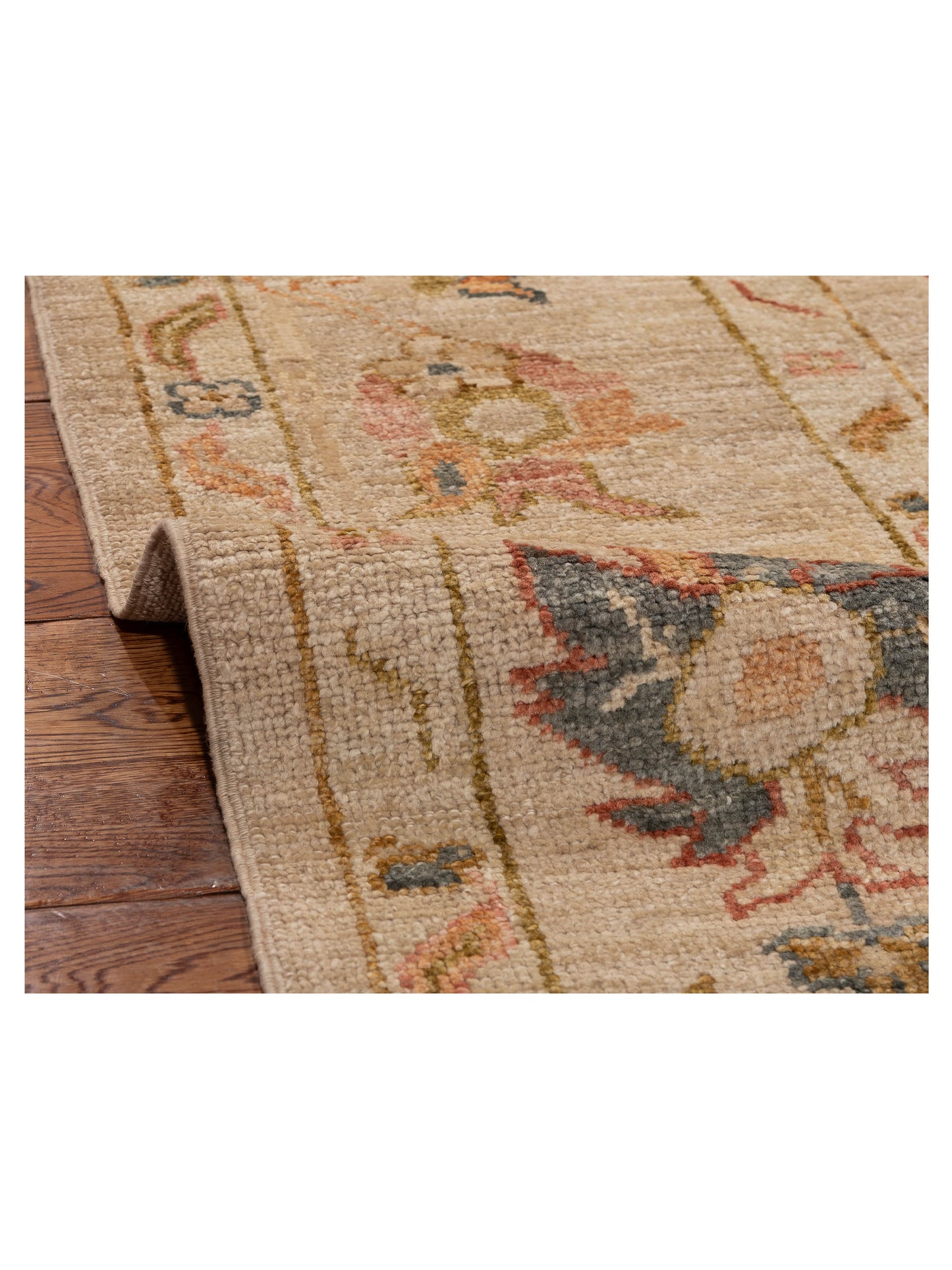 Angora Oushak 130152 Beige Ivory 8.2x9.1 Hand Knotted Rug