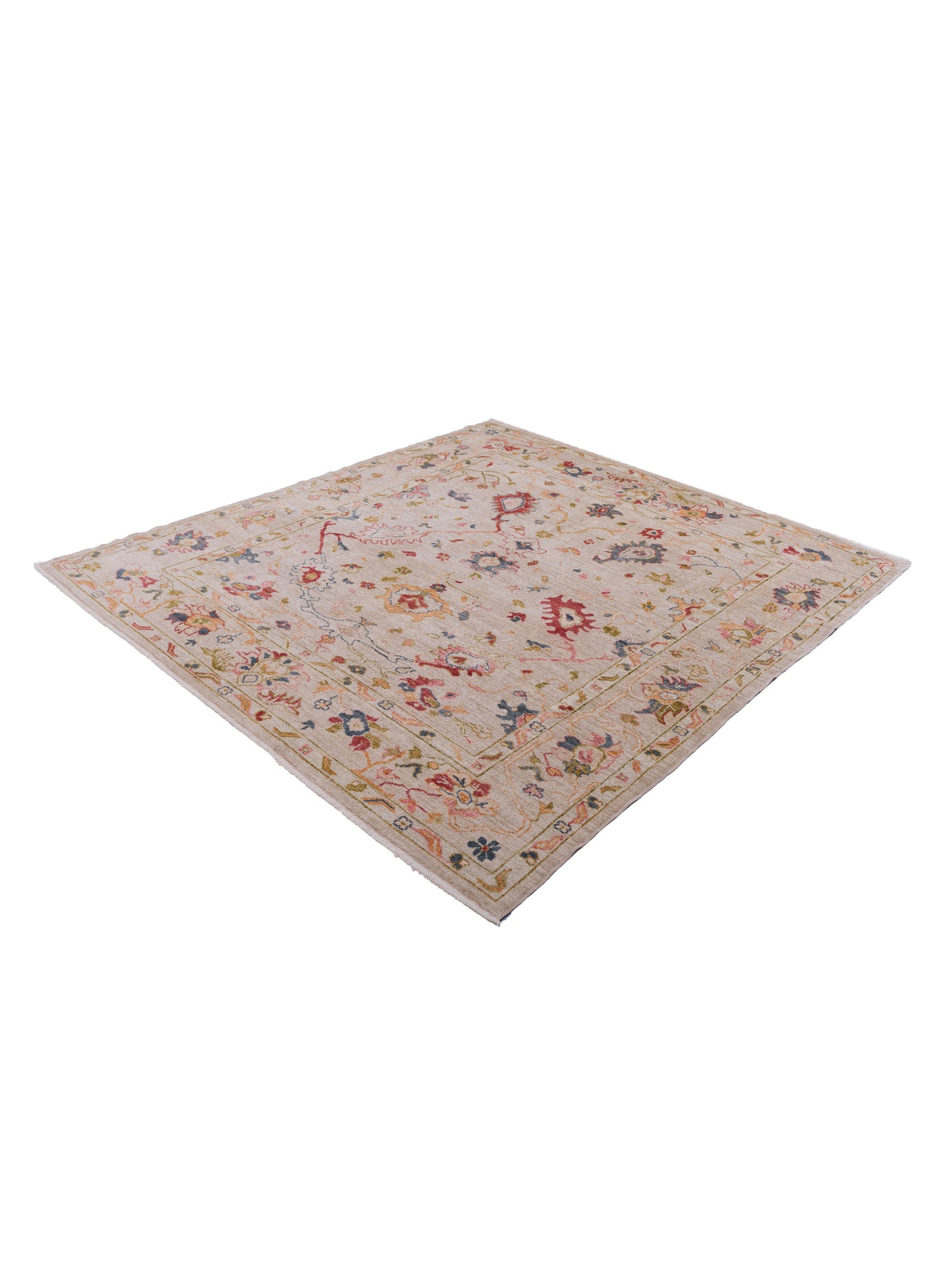 Angora Oushak 130152 Beige Ivory 8.2x9.1 Hand Knotted Rug