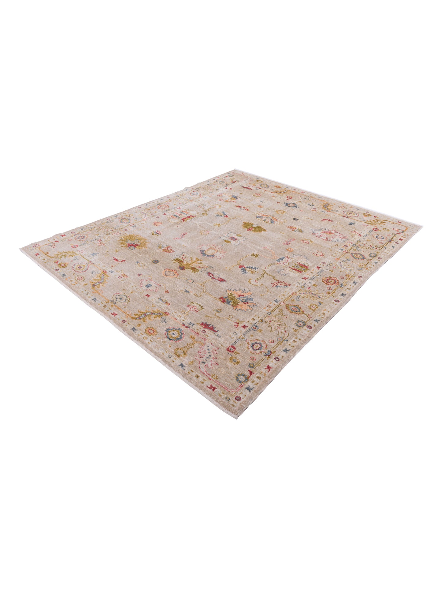 Angora Oushak 130170 Silver Silver 8.3x9.10 Hand Knotted Rug