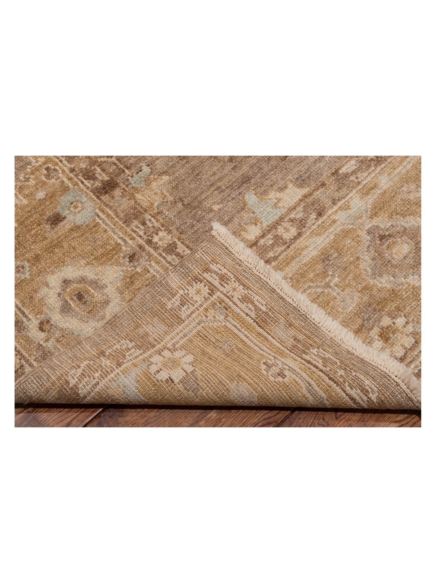 Angora Oushak 130187 Brown Gold 8x10 Hand Knotted Rug