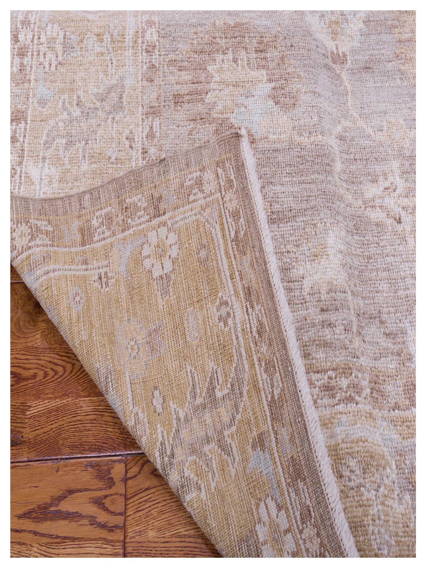 Angora Oushak 130187 Brown Gold 8x10 Hand Knotted Rug