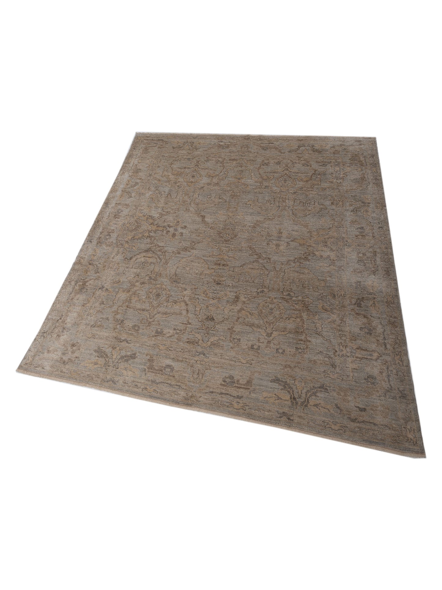 Angora Oushak 130212 Silver Silver 8.3x10.2 Hand Knotted Rug