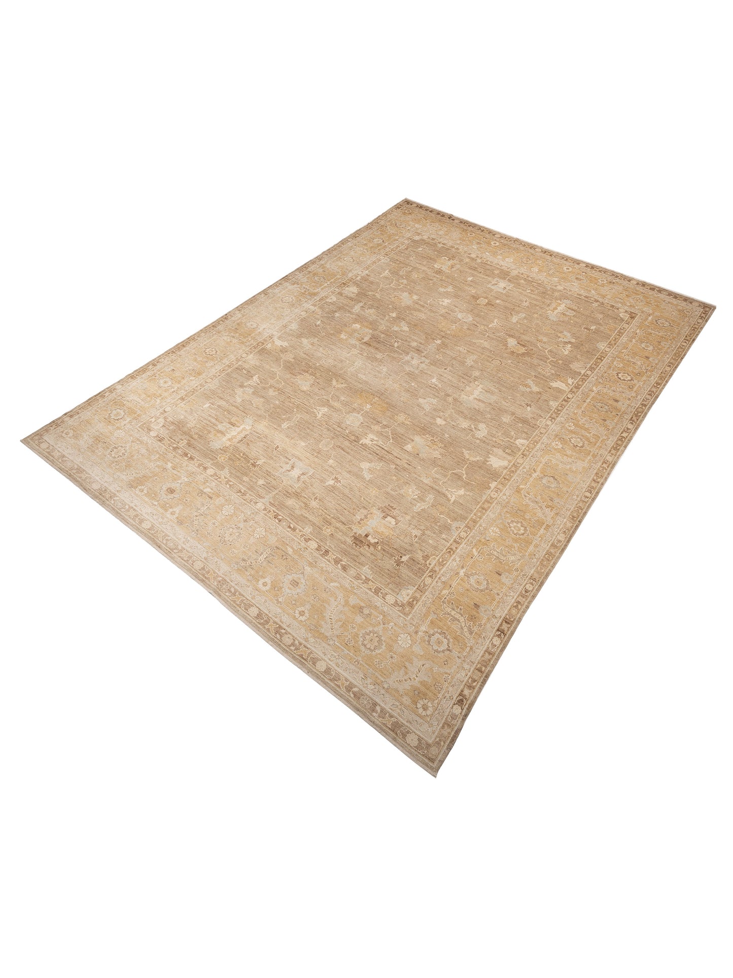 Angora Oushak 130262 Green Gold 14.6x20.3 Hand Knotted Rug