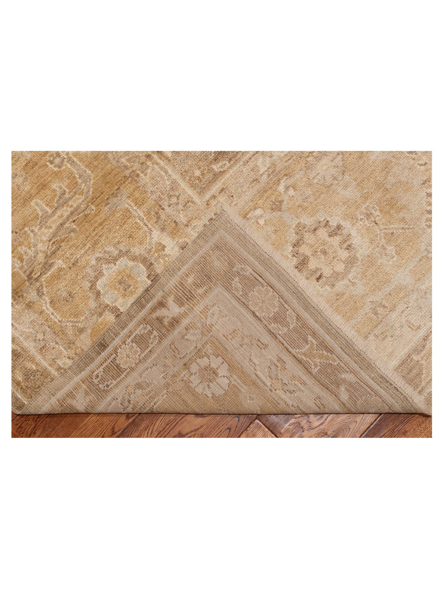 Angora Oushak 130262 Green Gold 14.6x20.3 Hand Knotted Rug