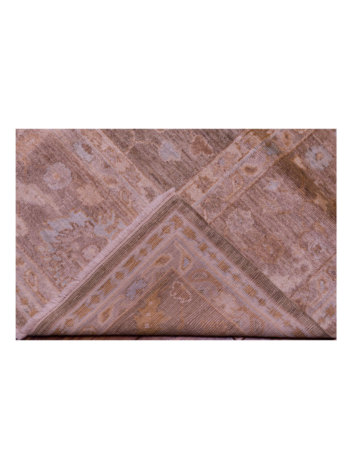 Angora Oushak 130277 Green Brown 12.2x17 Hand Knotted Rug