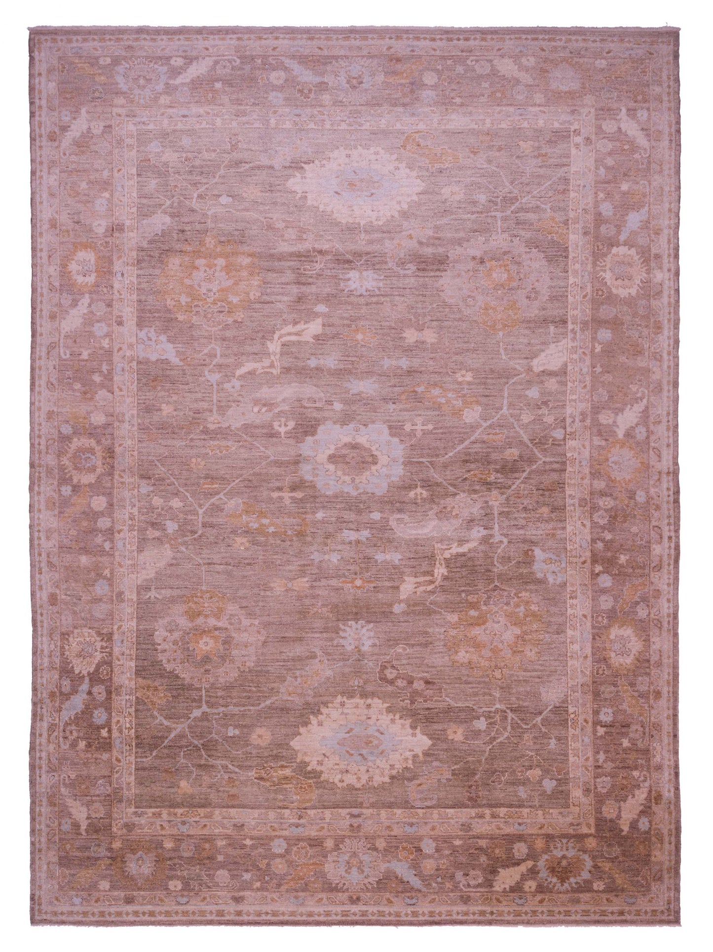 Anadol Angora Oushak Green Brown Traditional