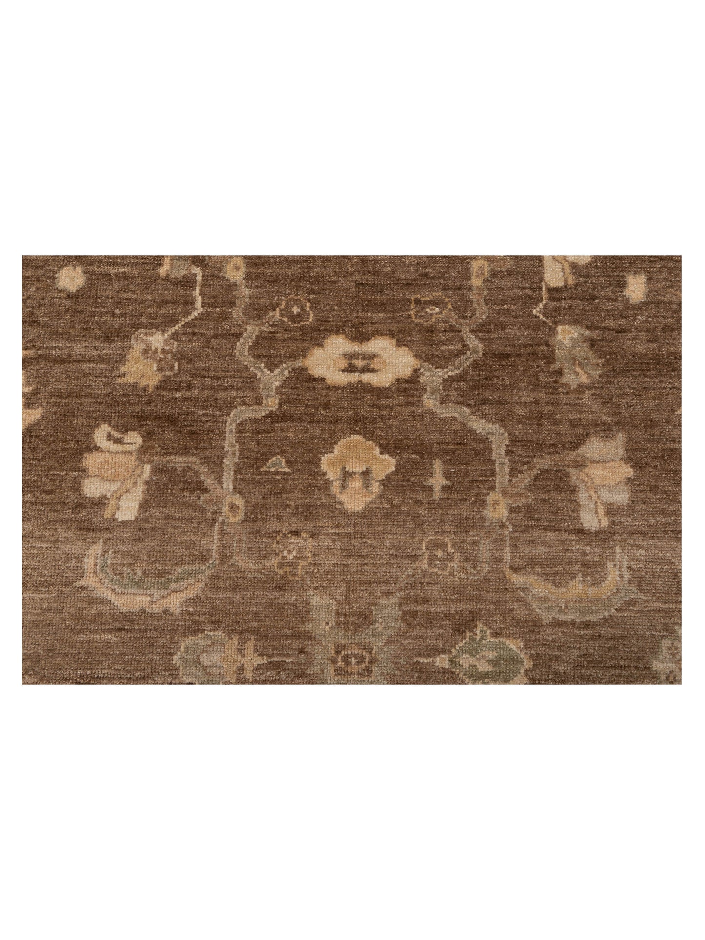 Angora Oushak 130293 Brown Green 6.2x11.9 Hand Knotted Rug