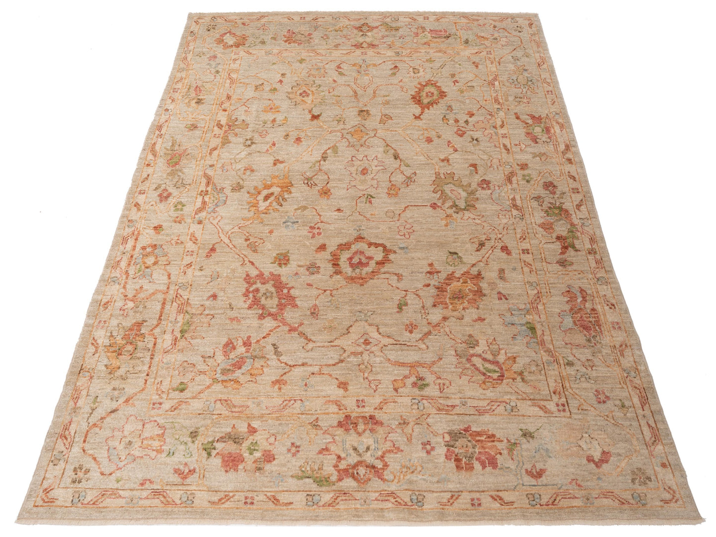 Angora Oushak 130295 Silver Silver 8.4x10.4 Hand Knotted Rug
