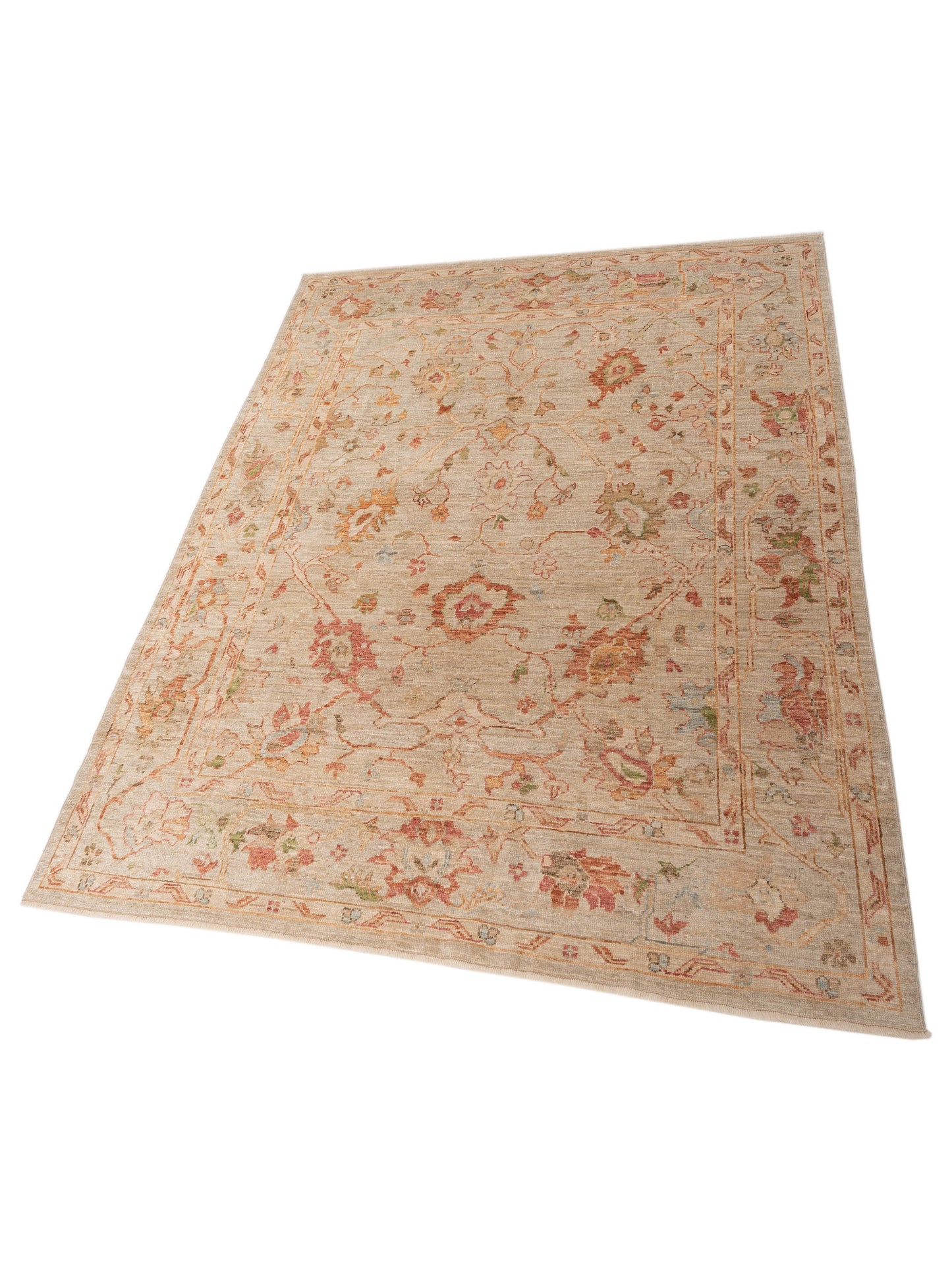 Angora Oushak 130295 Silver Silver 8.4x10.4 Hand Knotted Rug