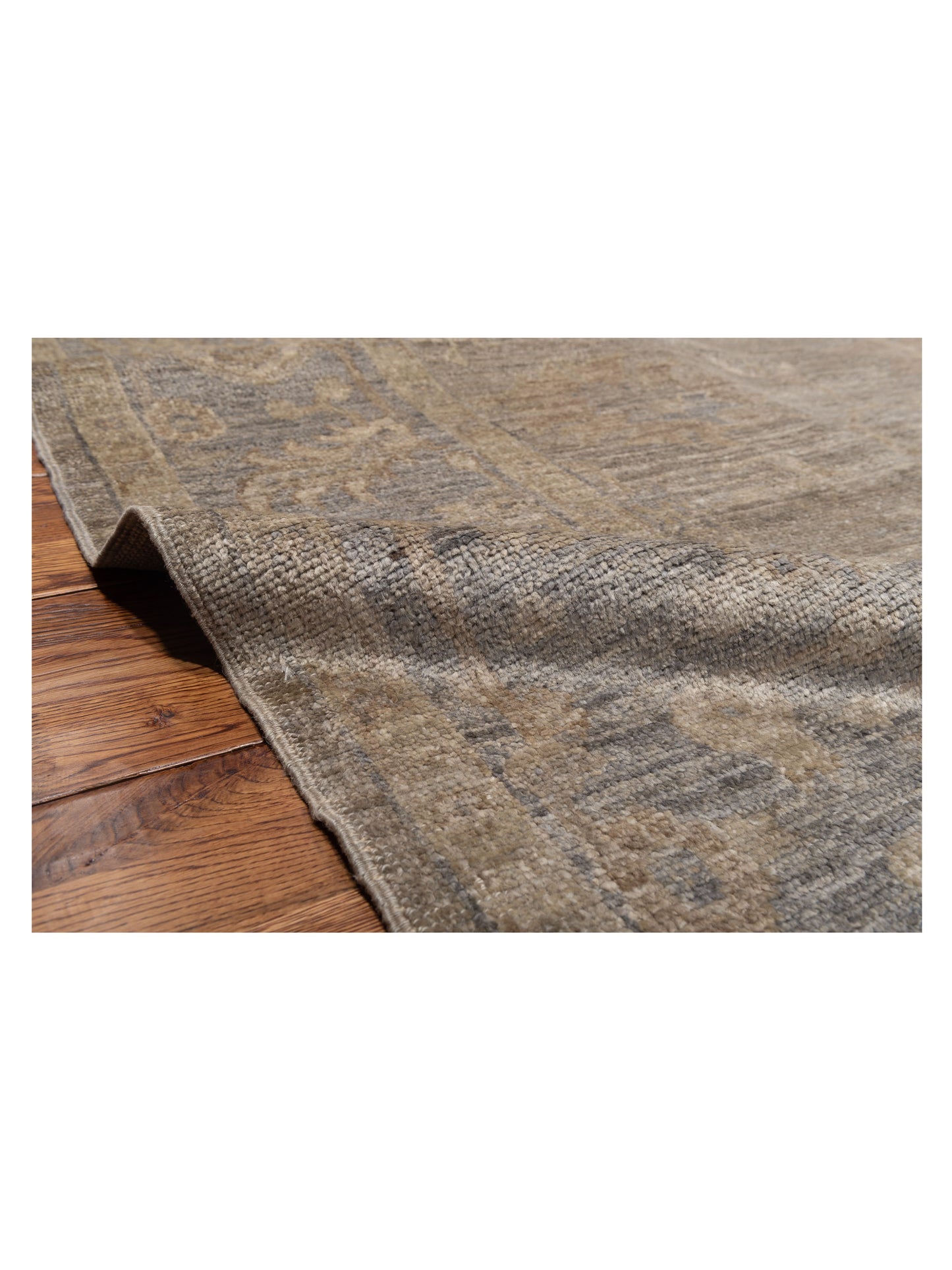 Angora Oushak 130310 Gray Dark Gray 8.4x10.7 Hand Knotted Rug