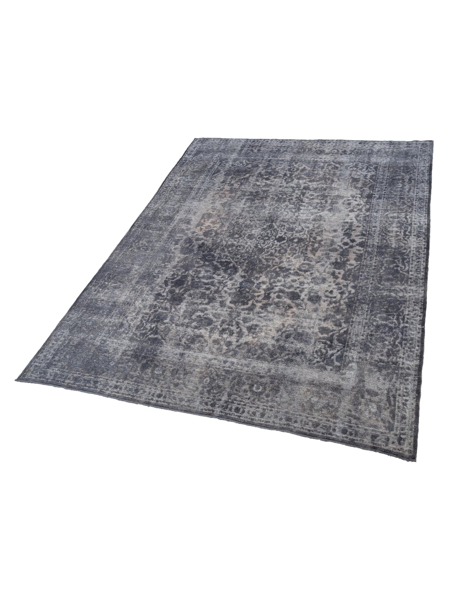 Vintage 130314 Gray 9.7x12.10 Hand Knotted Rug