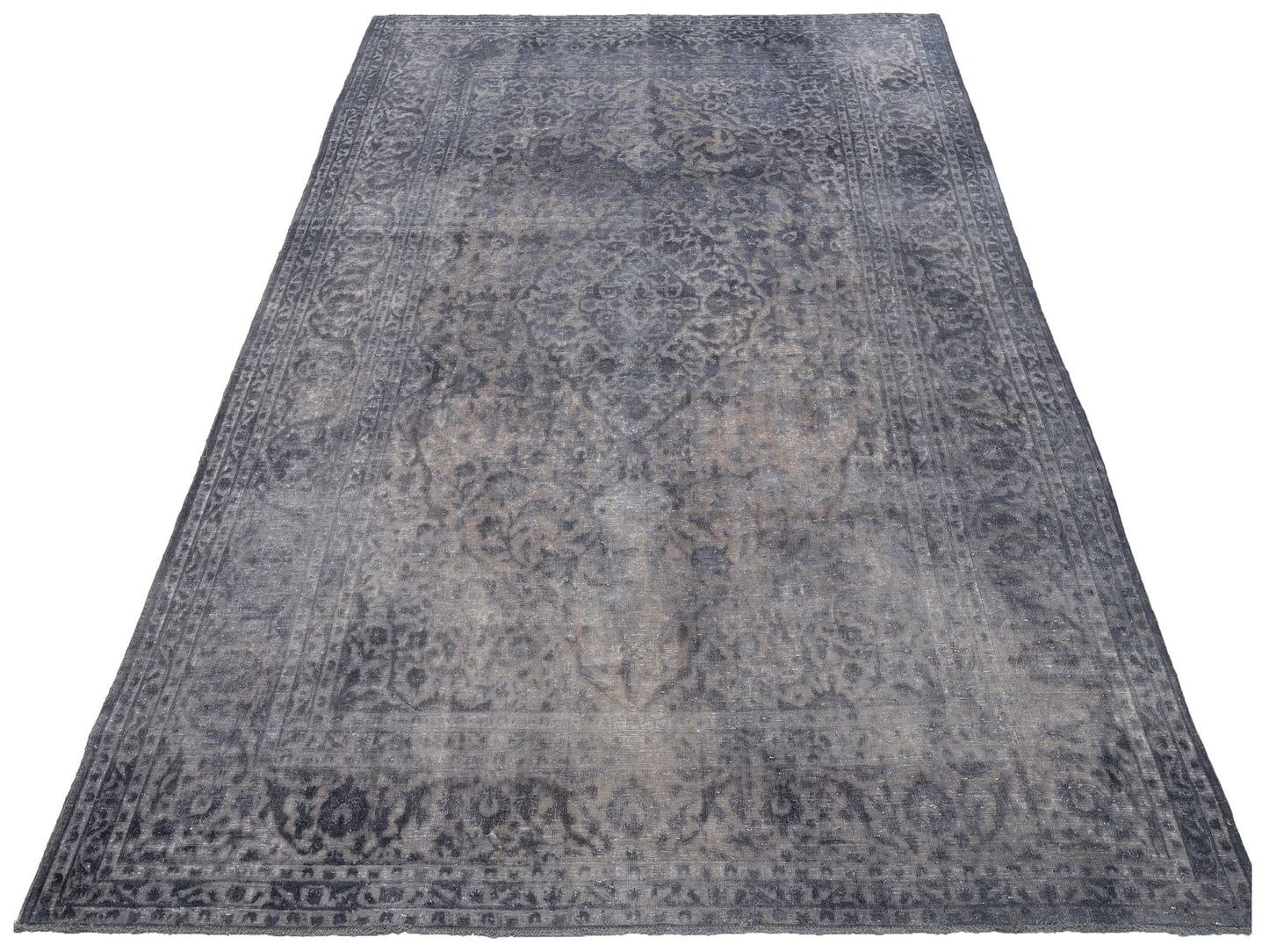 Vintage 130316 Gray 8.3x11.9 Hand Knotted Rug