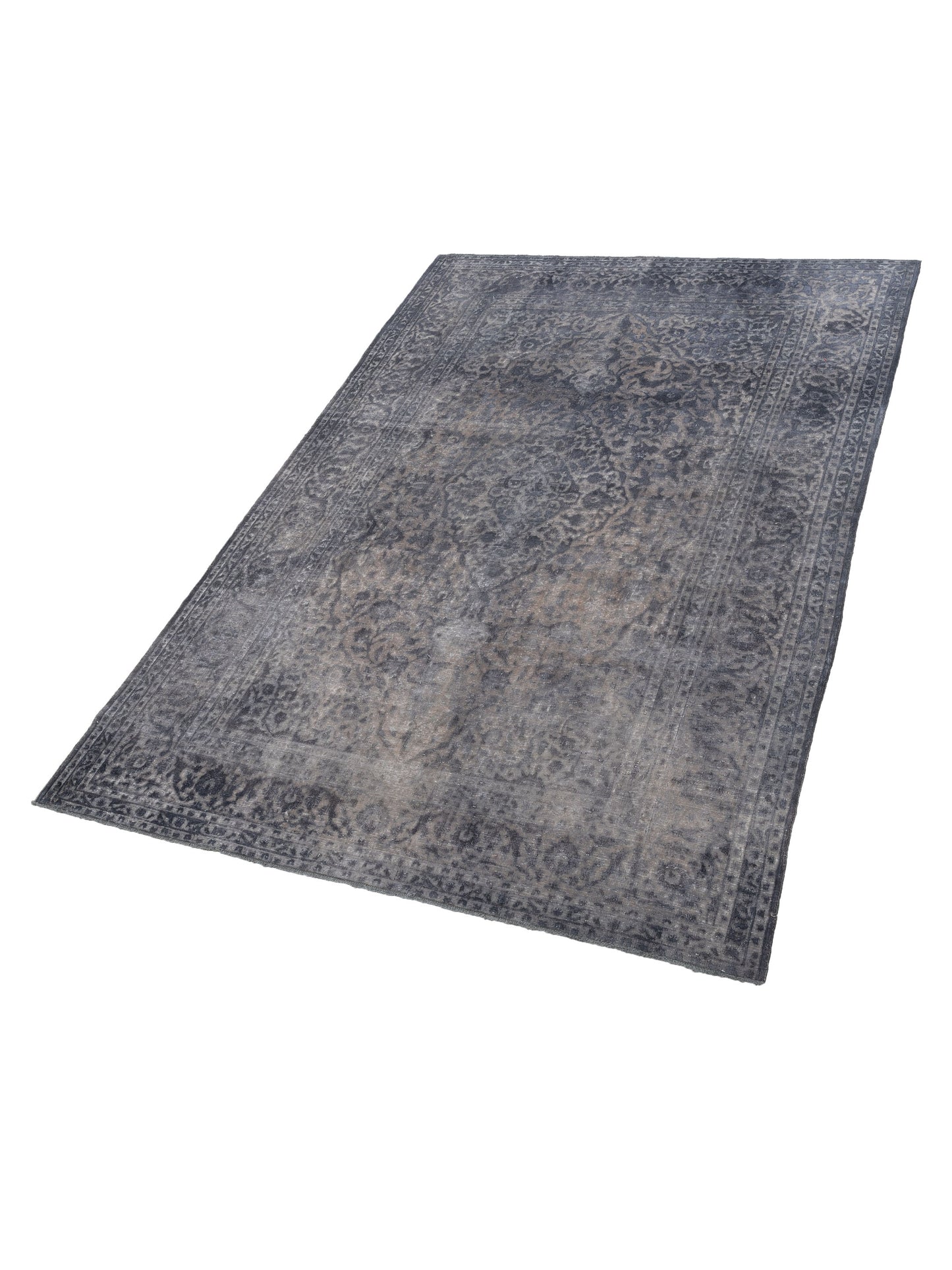 Vintage 130316 Gray 8.3x11.9 Hand Knotted Rug