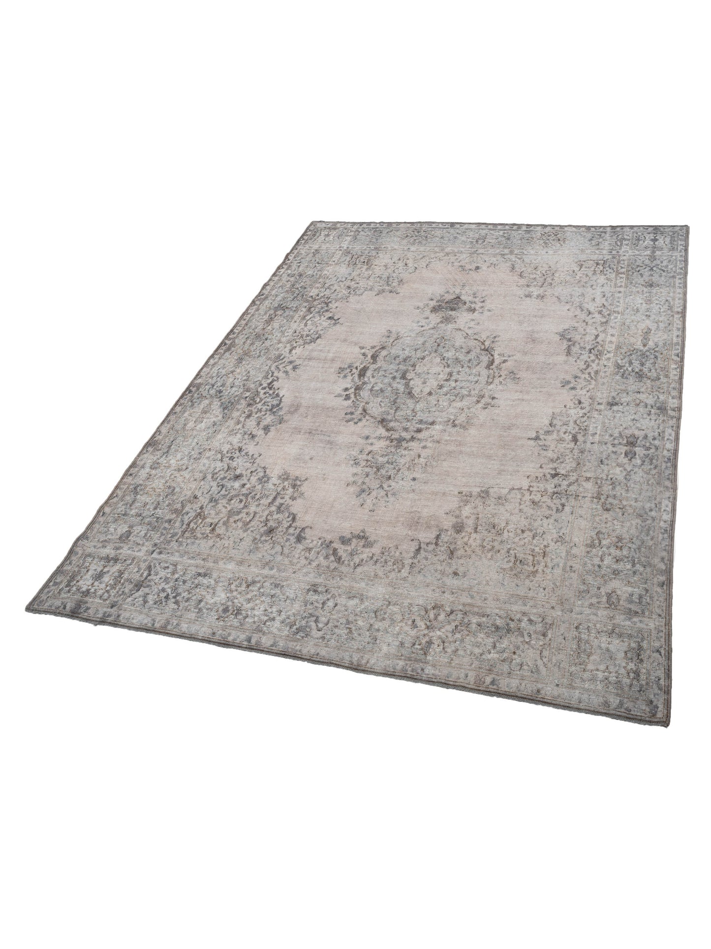 Vintage 130323 Light Gray 9.6x12.10 Hand Knotted Rug