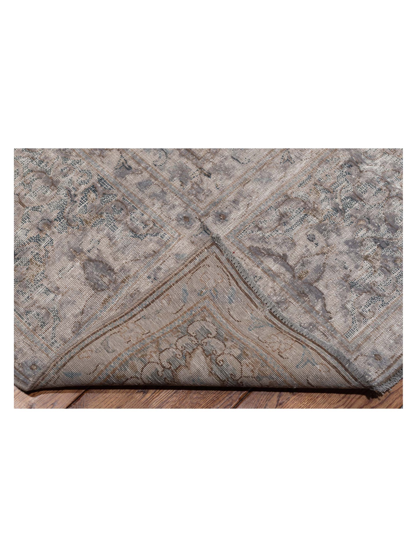 Vintage 130323 Light Gray 9.6x12.10 Hand Knotted Rug